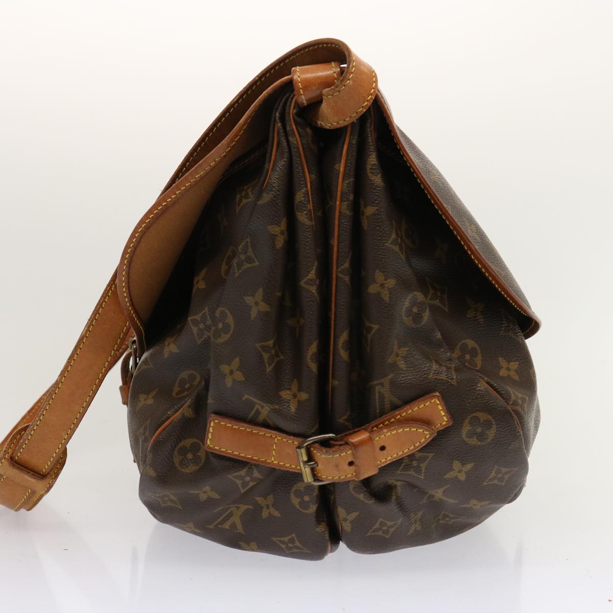 LOUIS VUITTON Monogram Saumur 35 Shoulder Bag M42254 LV 65145