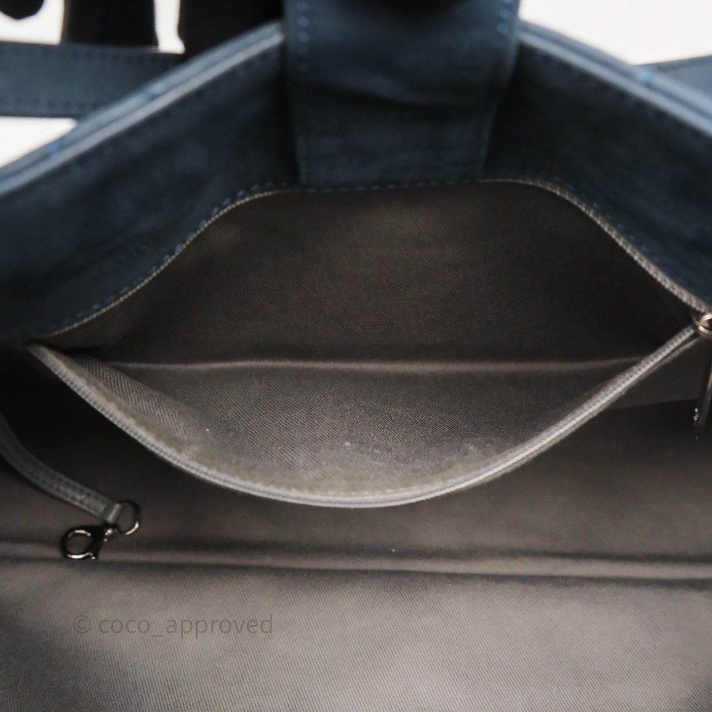 Chanel Small Sea Hit Tote Navy Iridescent Calfskin Silver Hardware