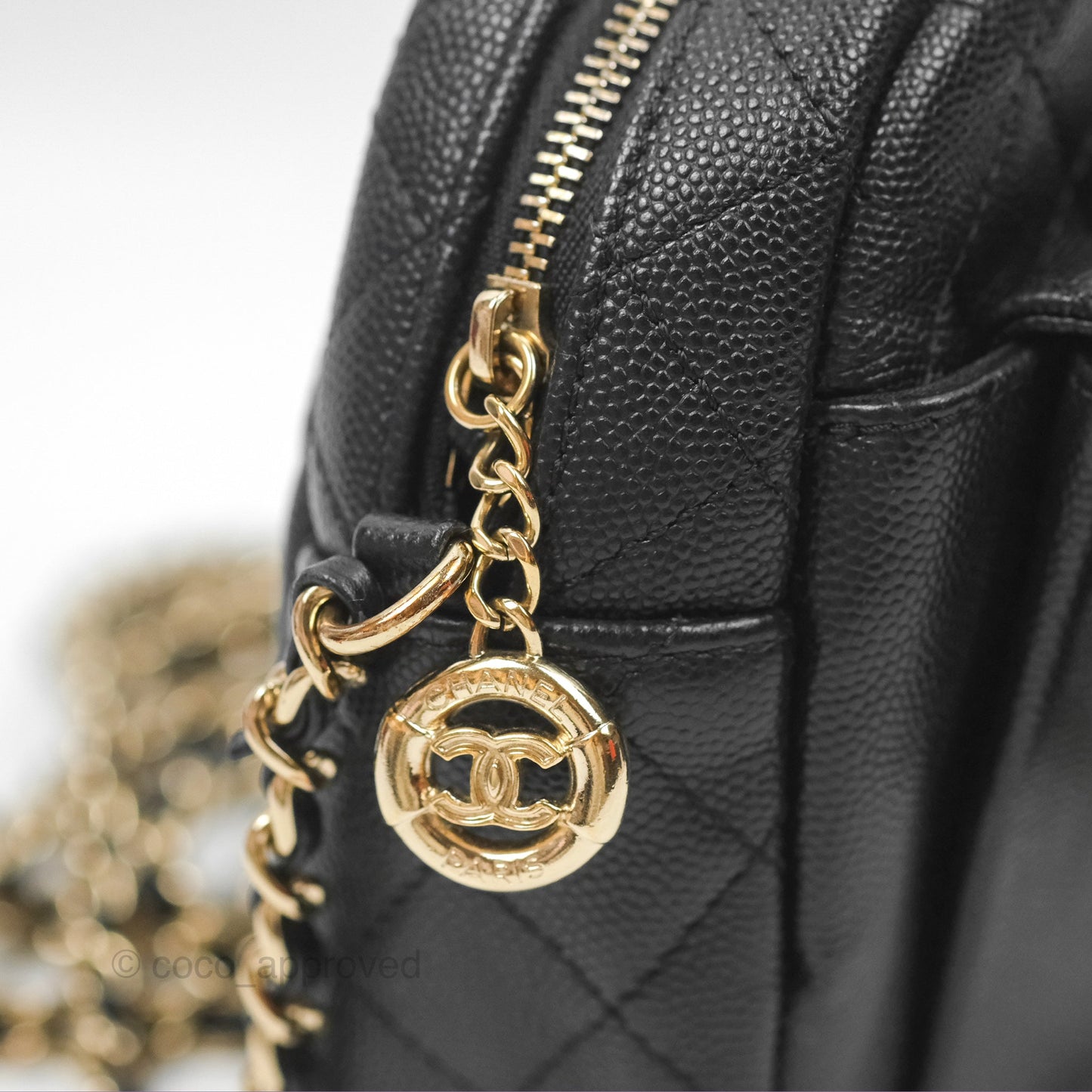 Chanel CC Day Camera Bag Black Caviar Gold Hardware