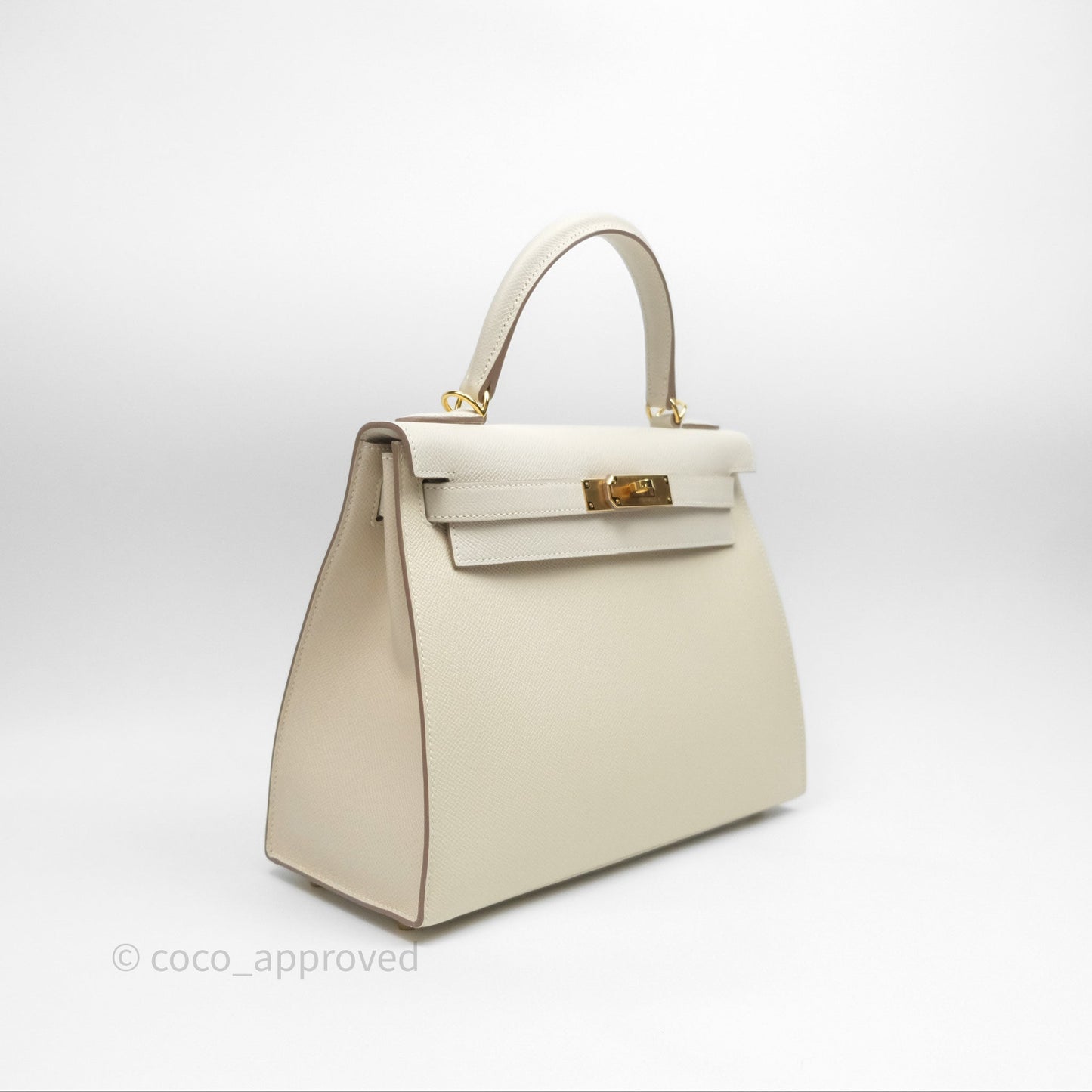 Hermès Kelly 28 Sellier Craie 10 Epsom Gold Hardware