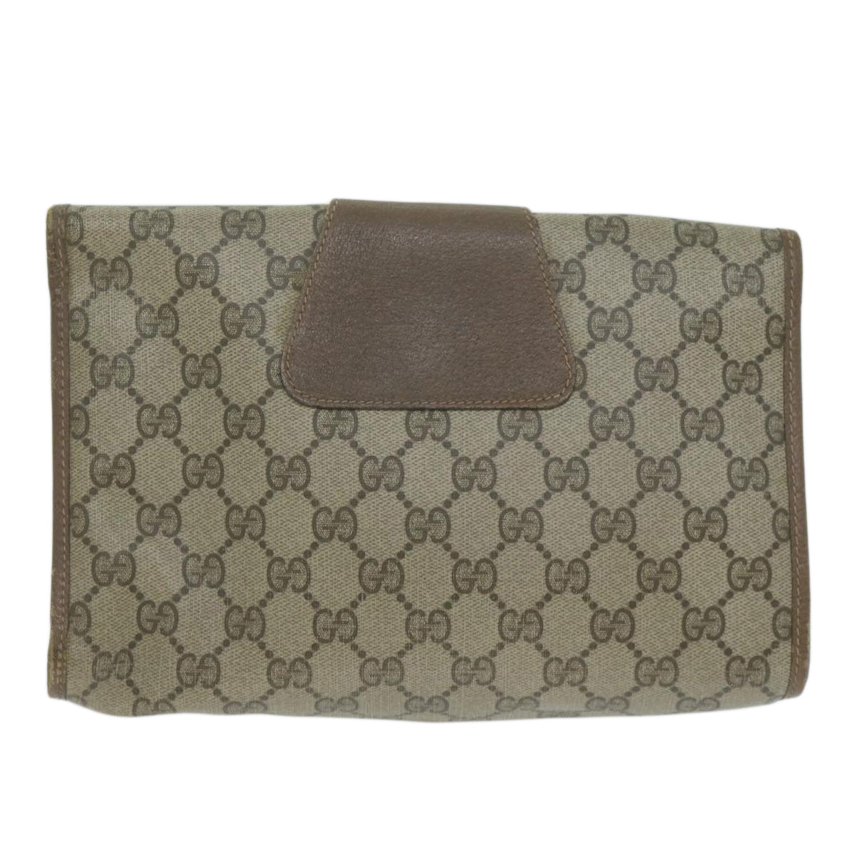GUCCI GG Supreme Web Sherry Line Clutch Bag PVC Beige 89 01 030  65174