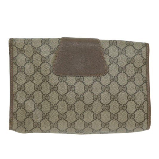 GUCCI GG Supreme Web Sherry Line Clutch Bag PVC Beige 89 01 030  65174