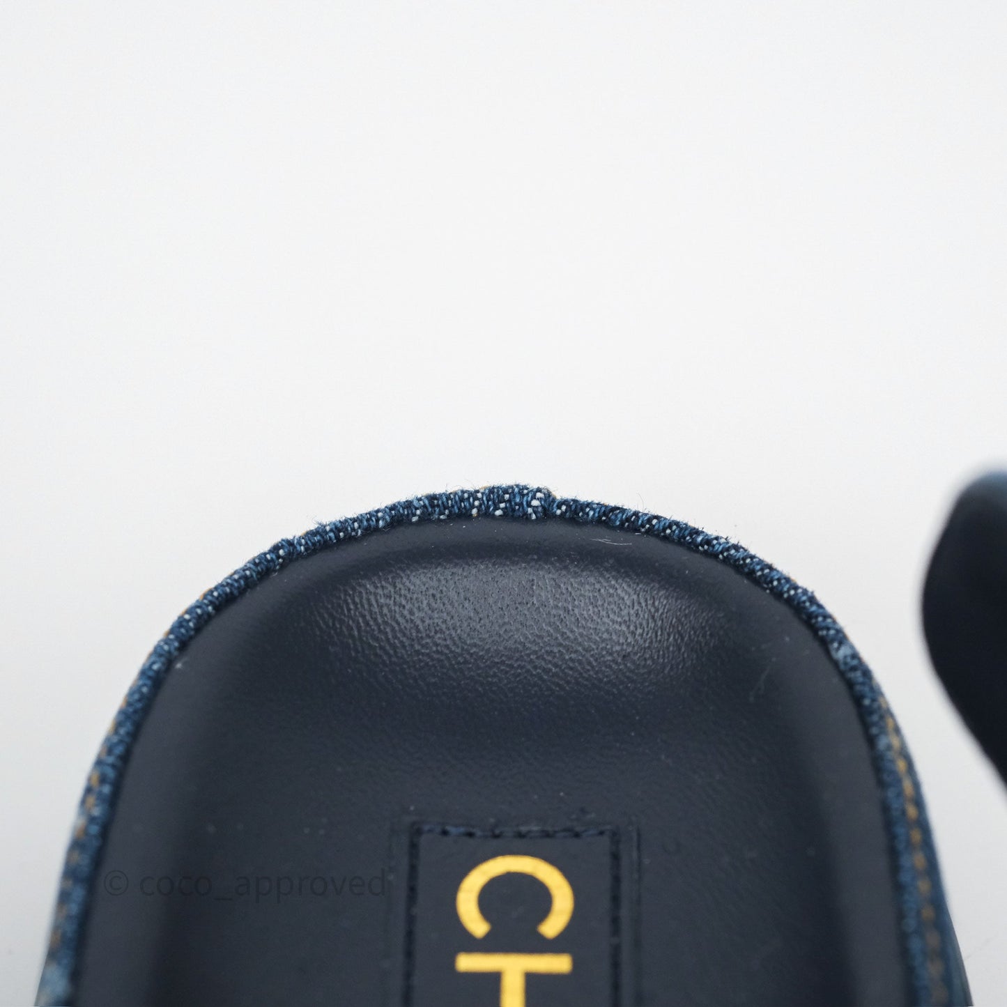 Chanel CC Dots Dad Sandals Denim Blue 23P Size 38