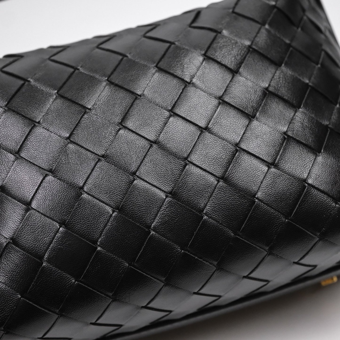 Bottega Veneta Mini Wallace Intrecciato Black Gold Hardware