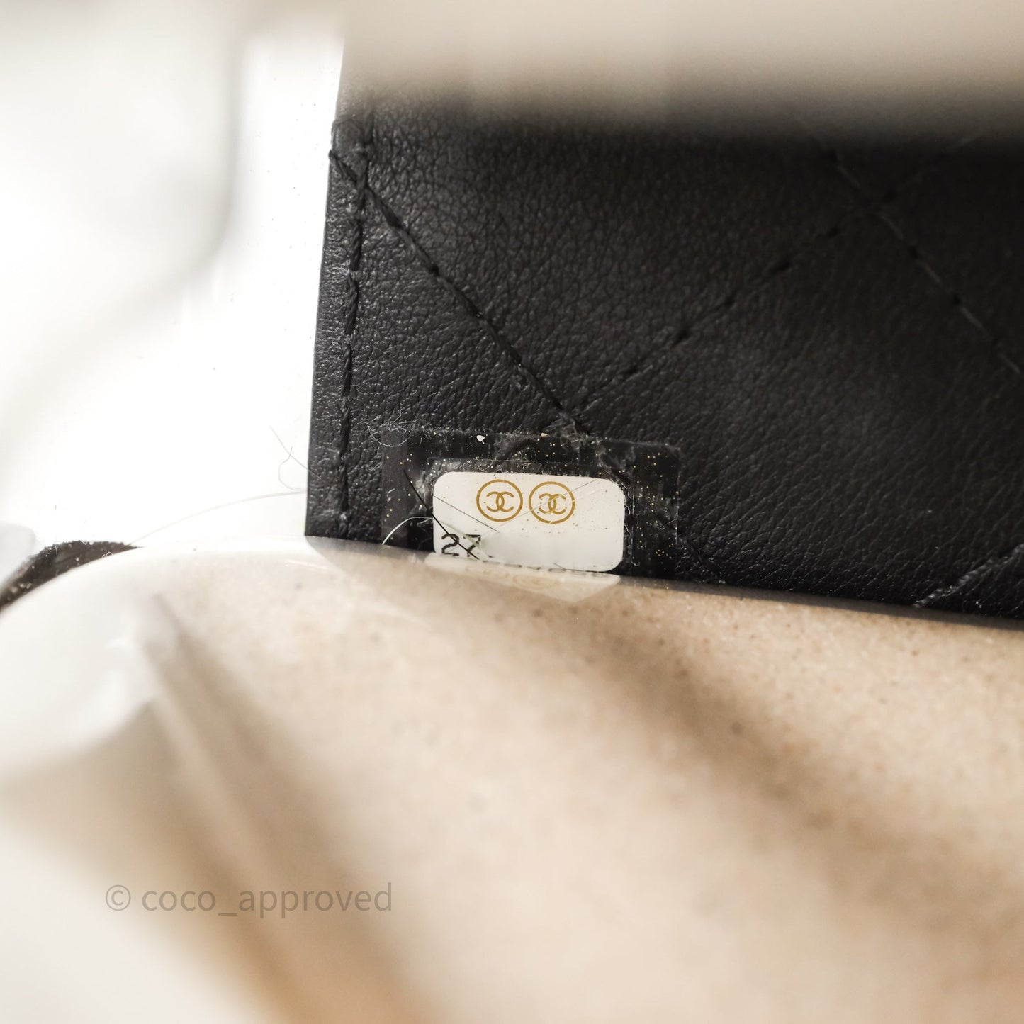 Chanel Medium Sand By The Sea PVC Flap Black Lambskin Gold Hardware
