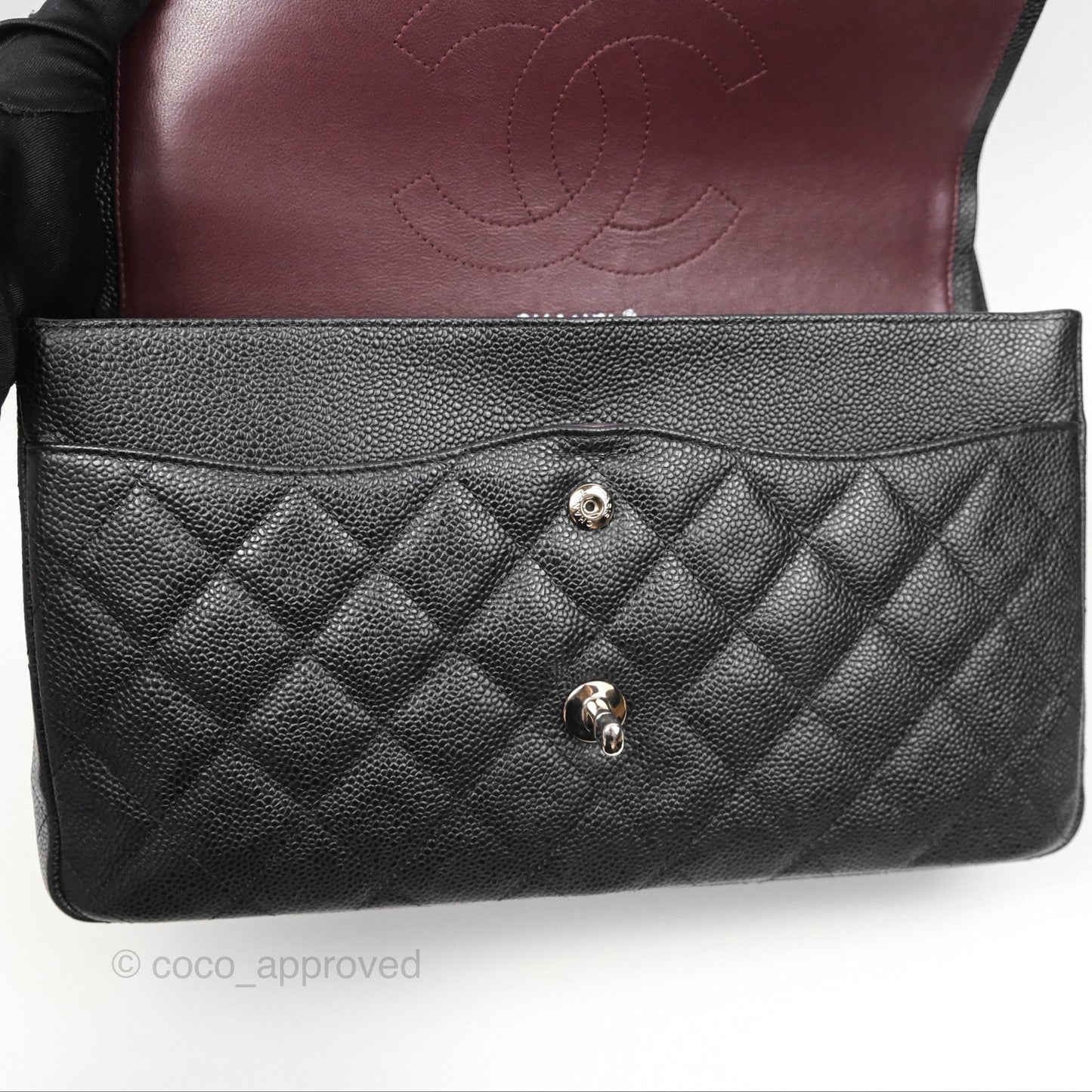 Chanel Jumbo Double Flap Black Caviar Silver Hardware⁣⁣