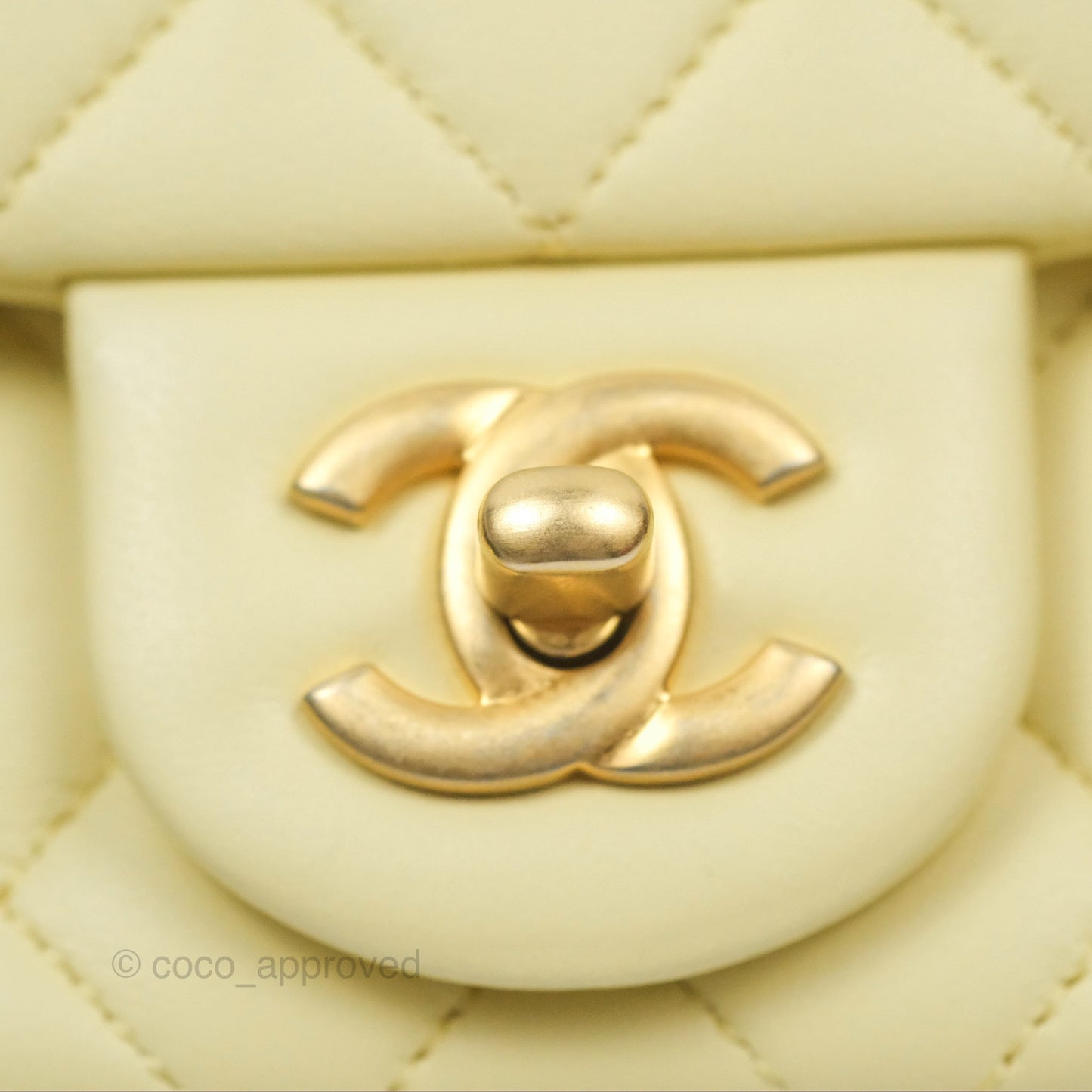 Chanel Mini Rectangular Flap with Camellia Adjustable Chain Yellow Lambskin Aged Gold Hardware 23S
