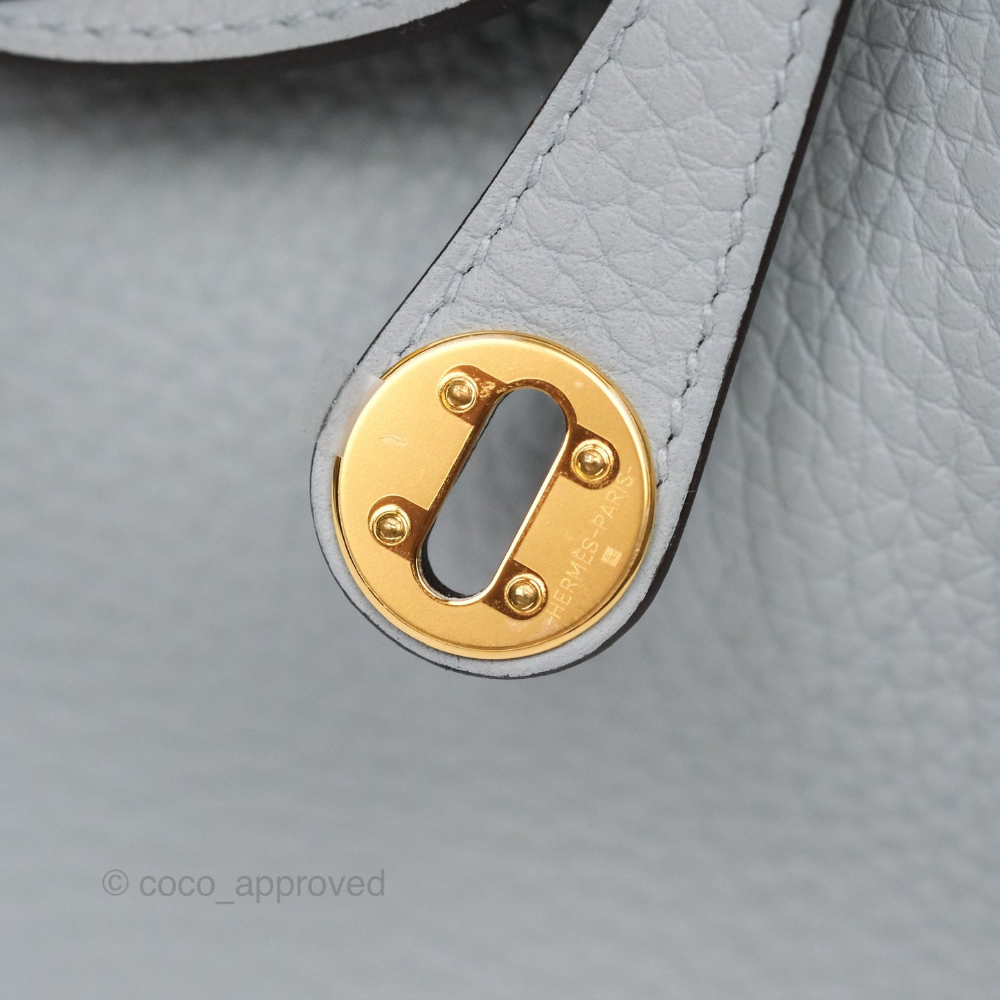 Hermès Mini Lindy 20 Blue Glacier 8U Clemence Gold Hardware