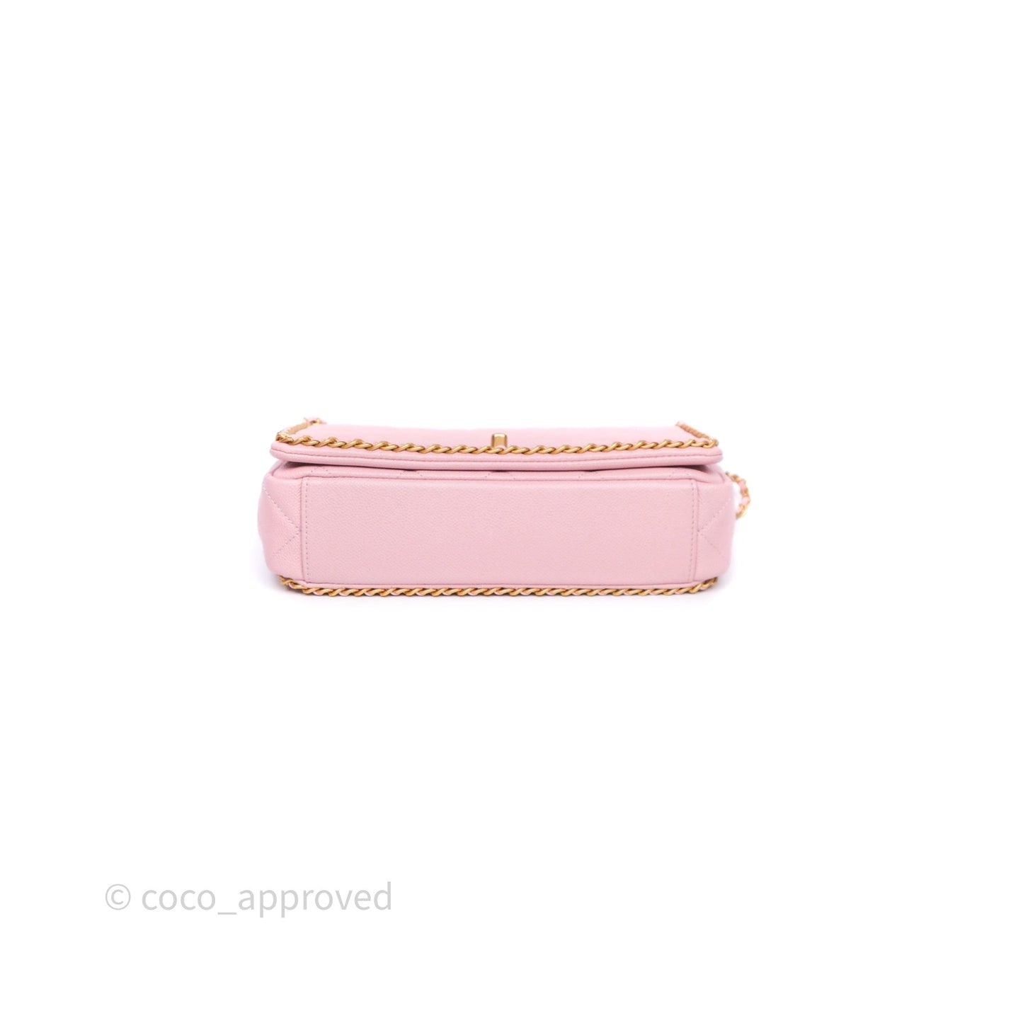 Chanel Chain Around Flap Bag Pink Caviar Aged Gold Hardware 22B
