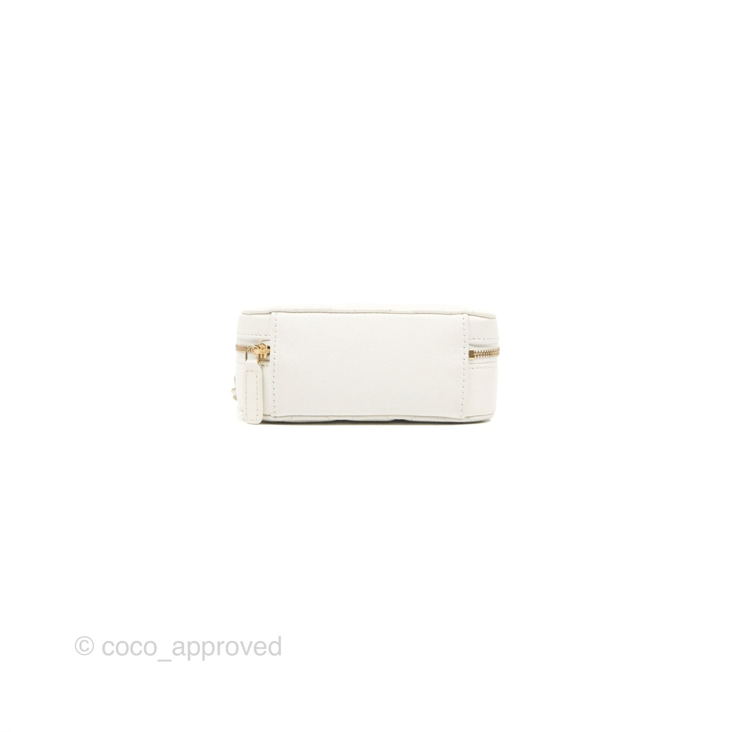 Chanel Mini Quilted Camera Case White Caviar Gold Hardware
