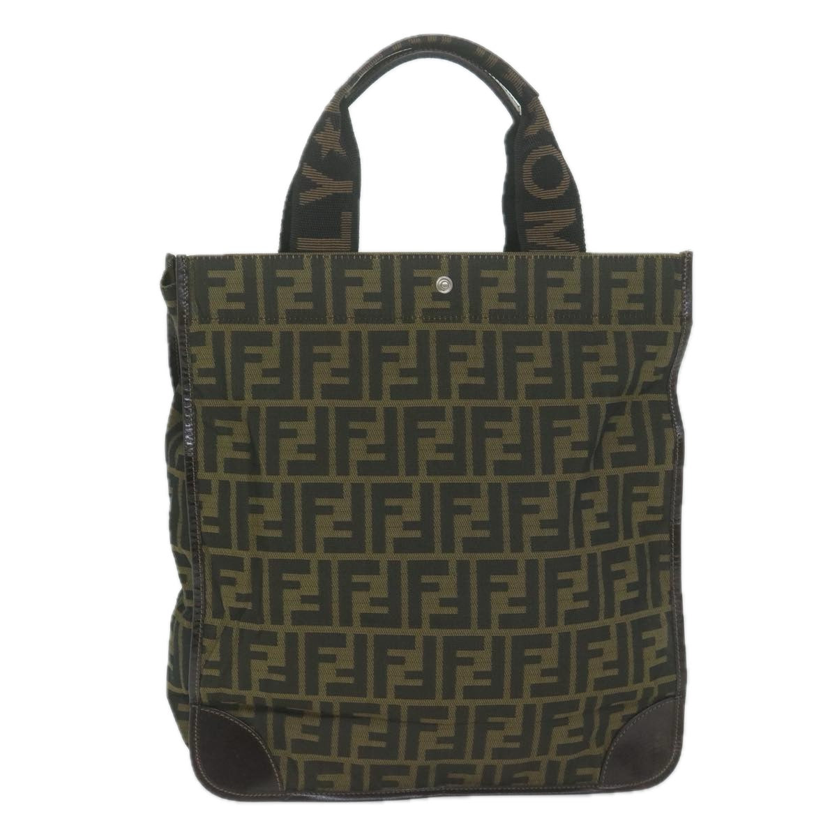 Luxury FendiZucca Canvas Hand Bag Black Brown65271