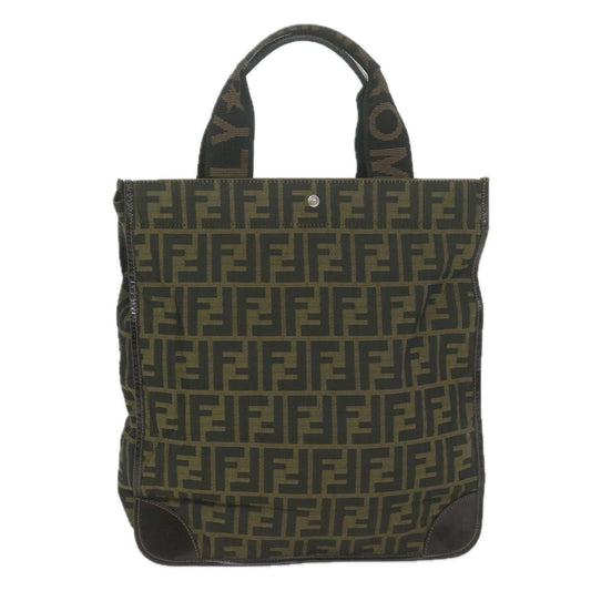 Luxury FendiZucca Canvas Hand Bag Black Brown65271