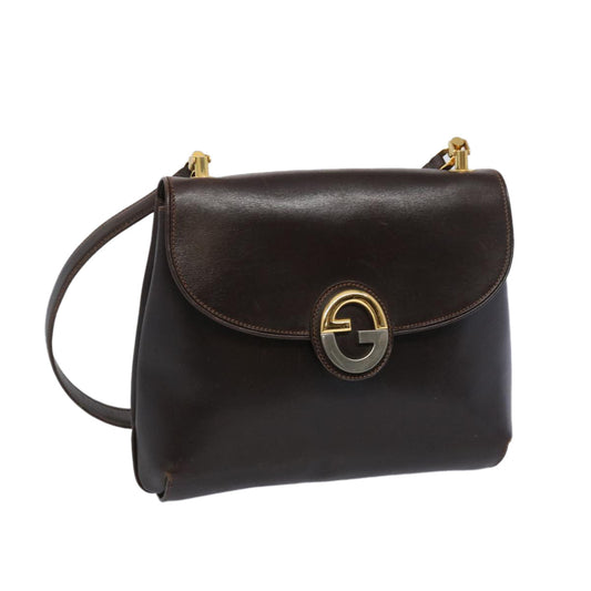 GUCCI Shoulder Bag Leather Brown  65292