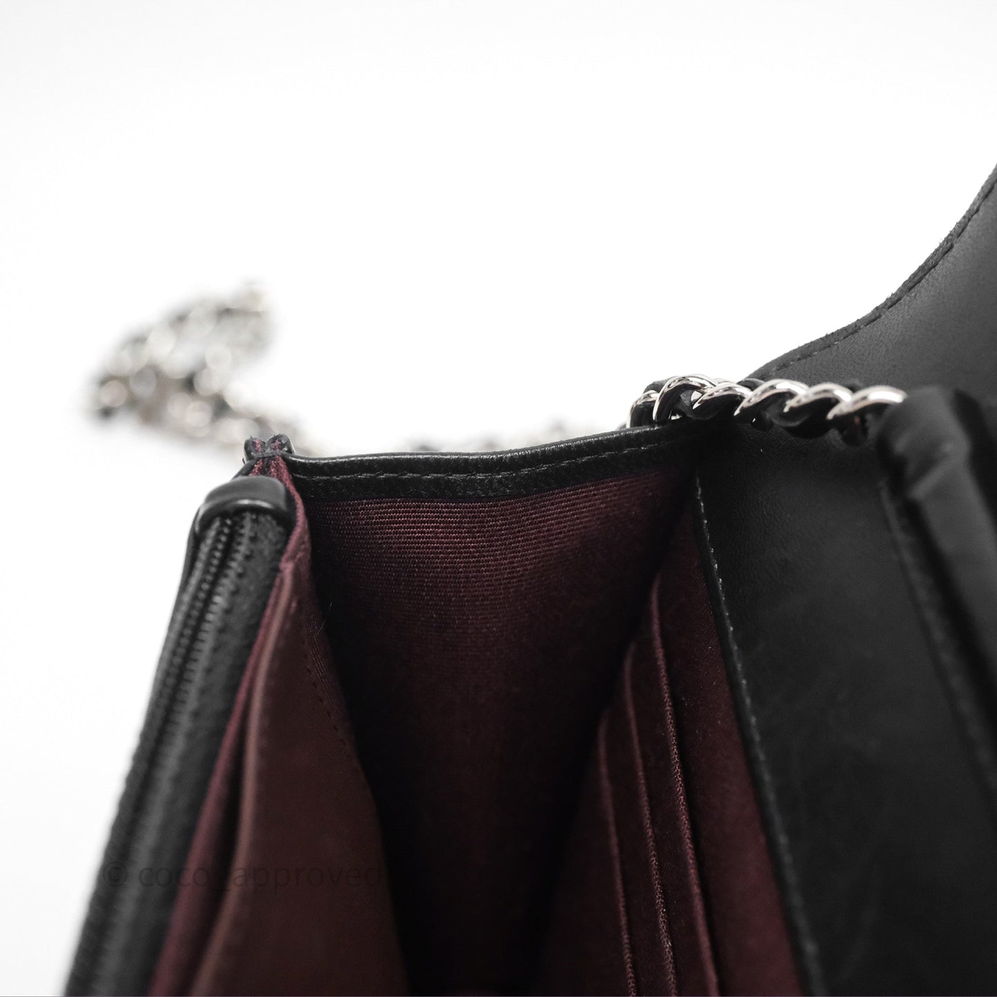 Chanel Quilted WOC Black Lambskin Silver Hardware