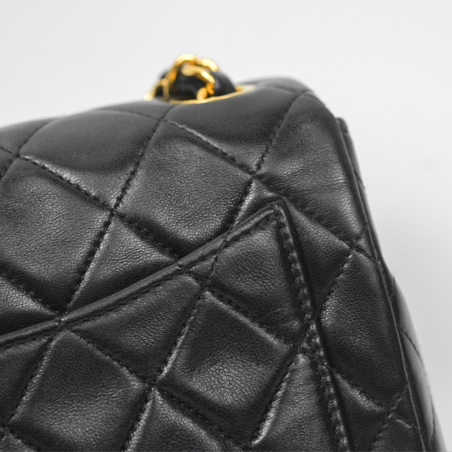 Chanel Vintage Mini Square Black Lambskin 24K Gold Hardware