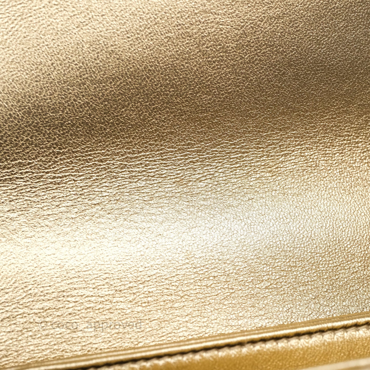 Chanel Mini Crystal Logo Handle Flap Bag Metallic Gold Lambskin 22S
