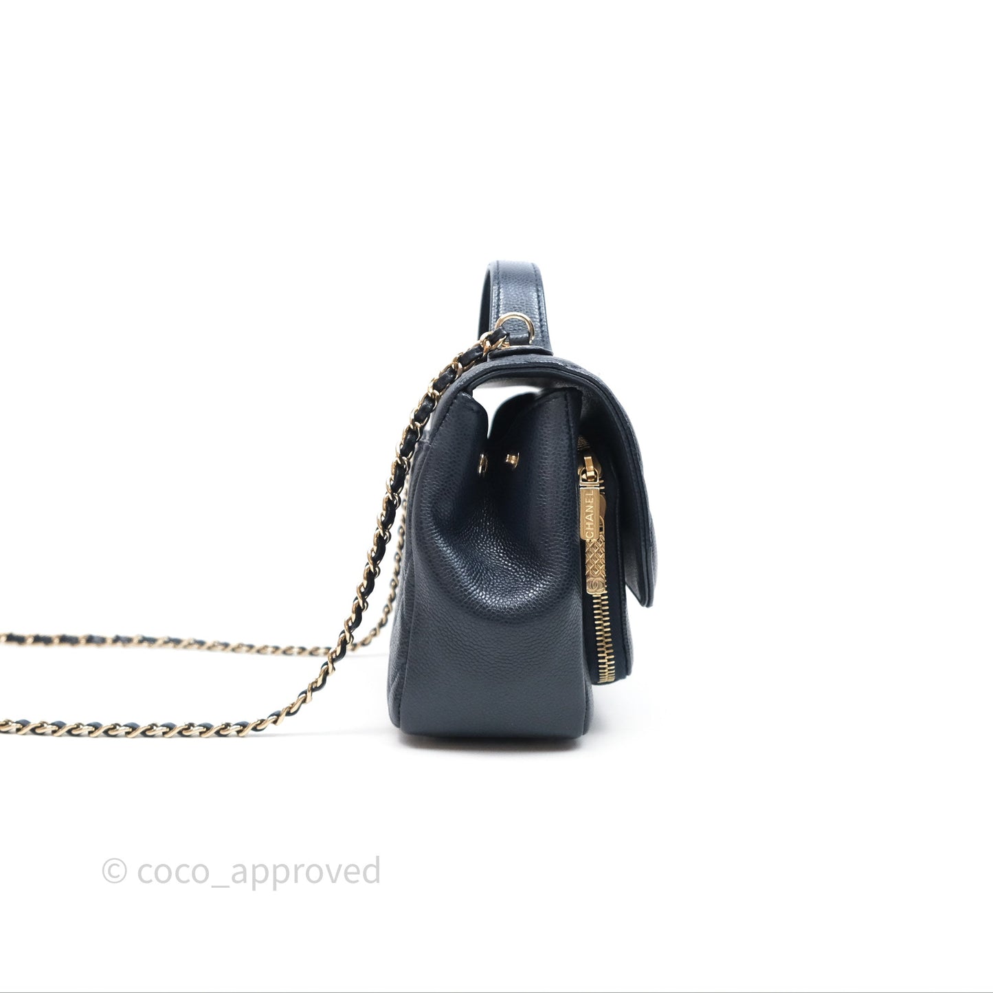 Chanel Quilted Small Business Affinity Flap Navy Caviar Gold Hardware