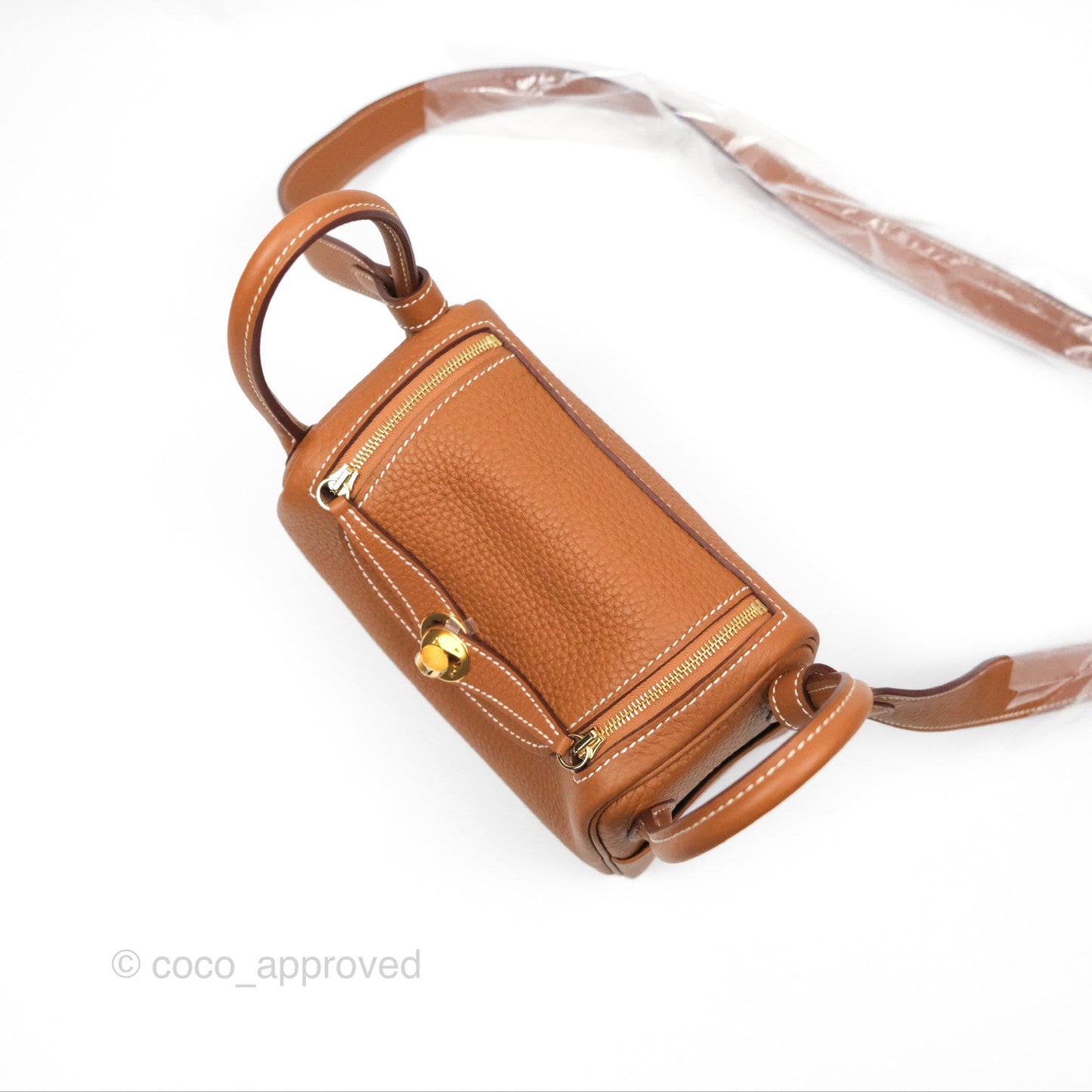 Hermès Mini Lindy 20 Gold Clemence Gold Hardware