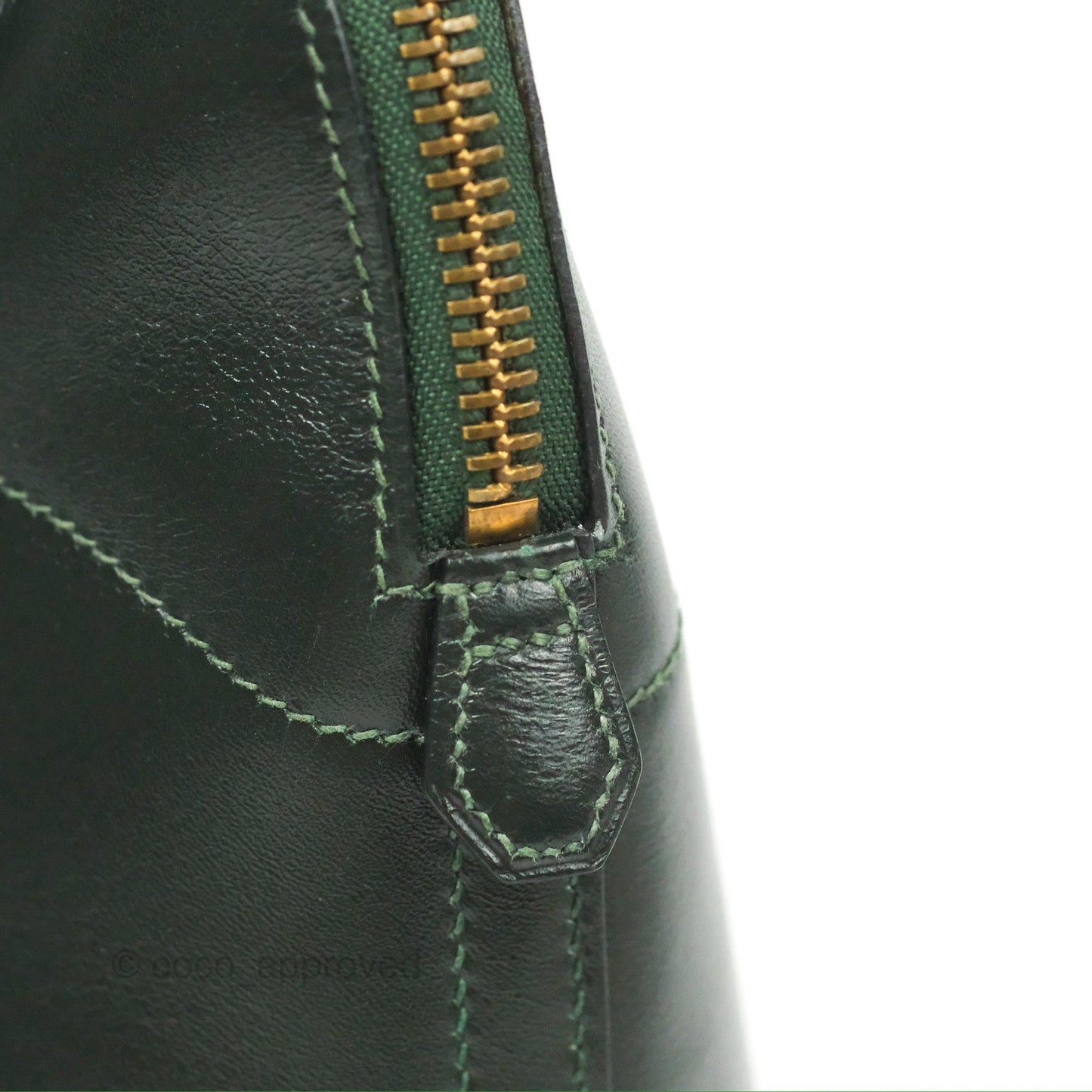 Hermès Vintage Bolide 27 Dark Green Box Leather Gold Hardware