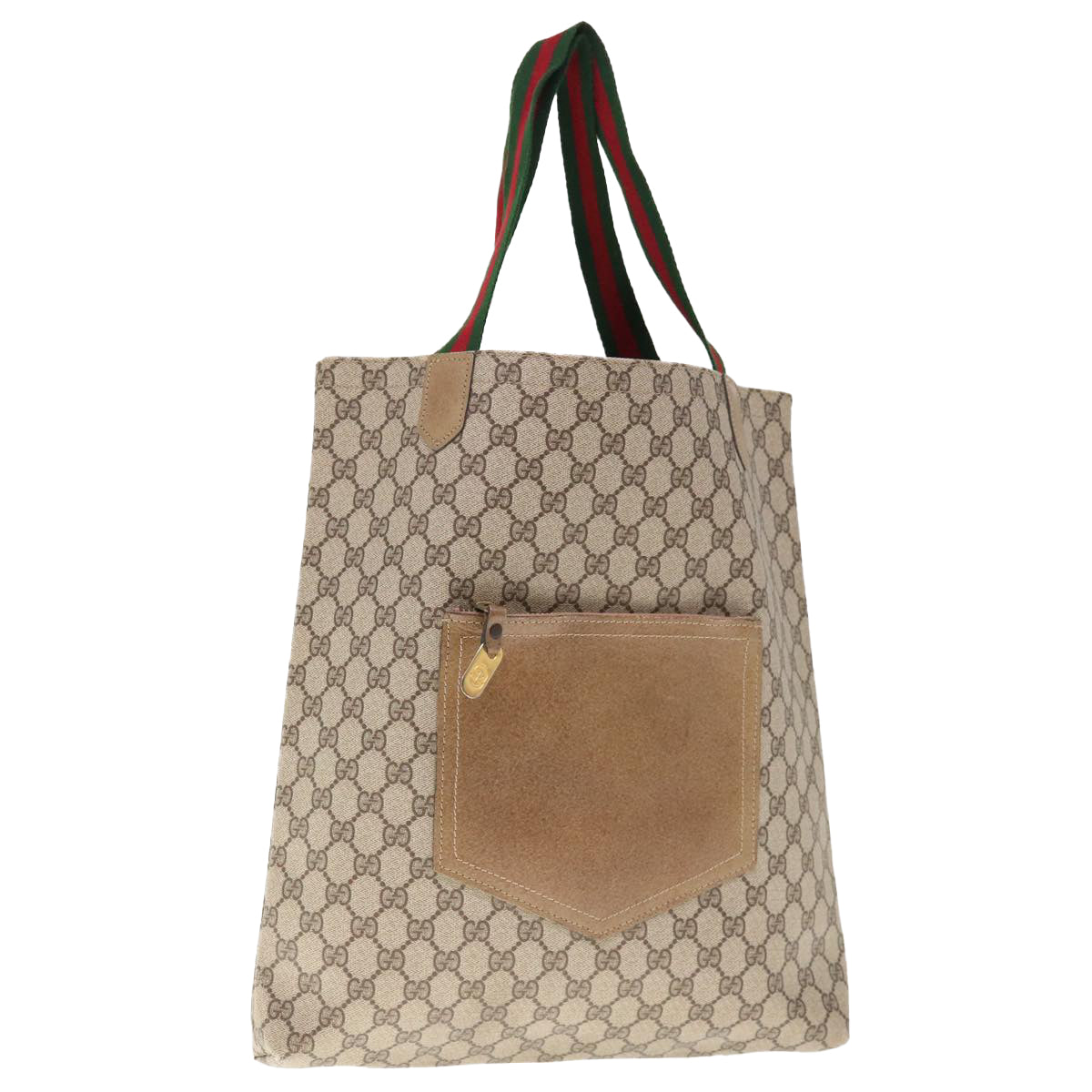 GUCCI GG Supreme Web Sherry Line Shoulder Bag Beige Green Red  65304