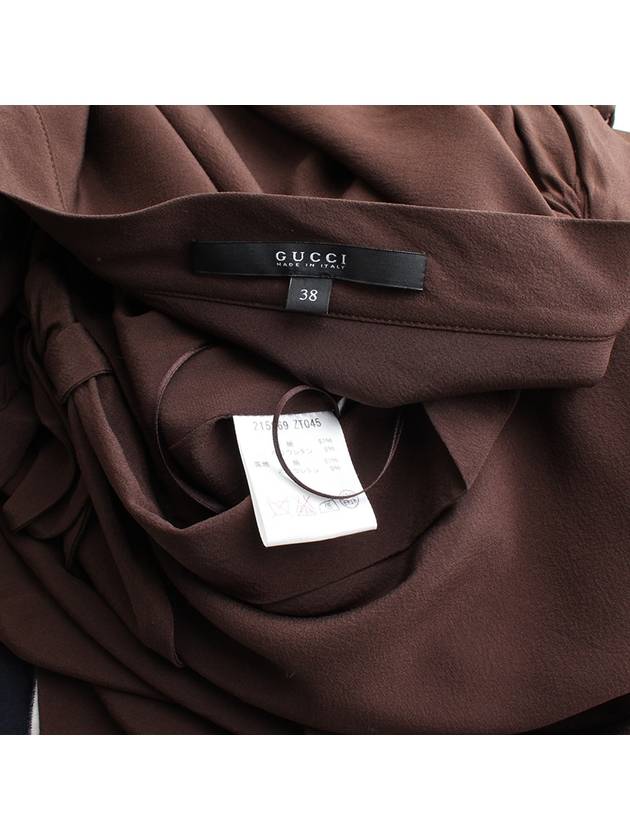 Luxury Gucci Trending 2025 Deep brown V neck silk dress 55