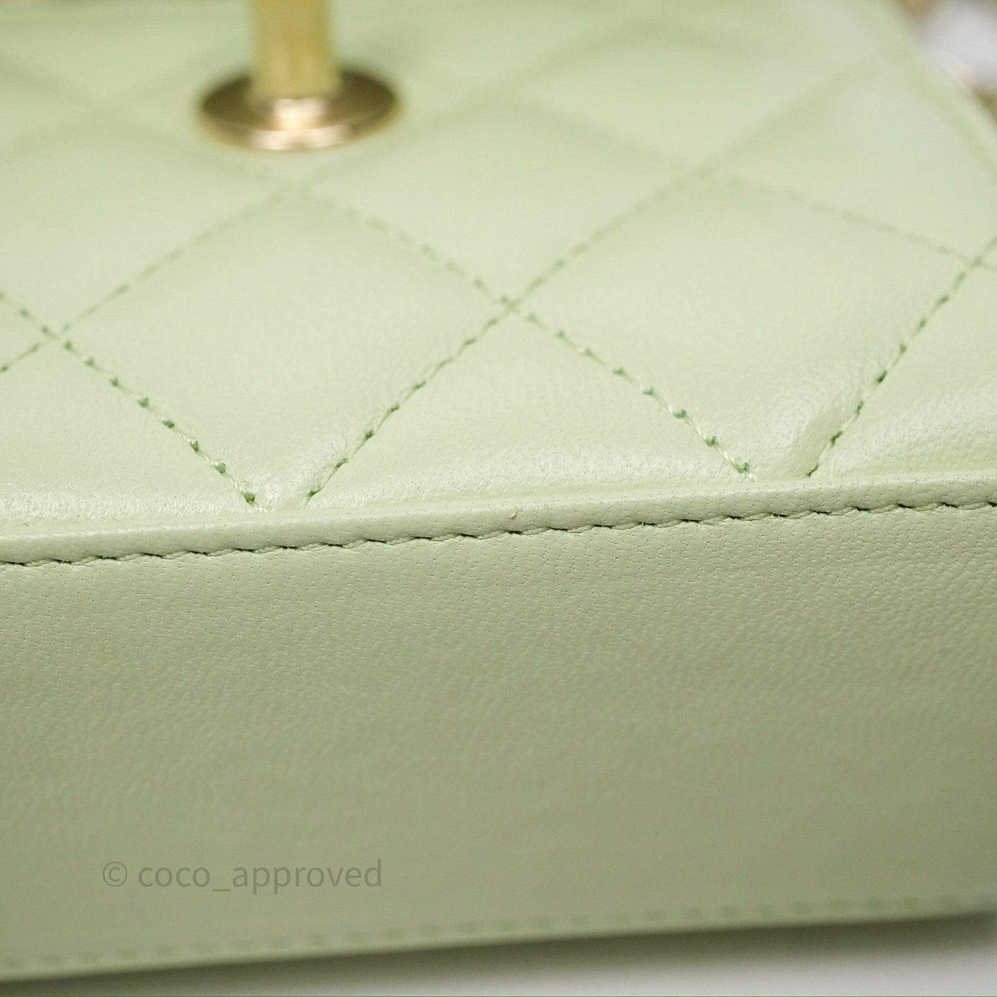 Chanel Mini Quilted Trendy CC Clutch With Chain Green Lambskin Gold Hardware