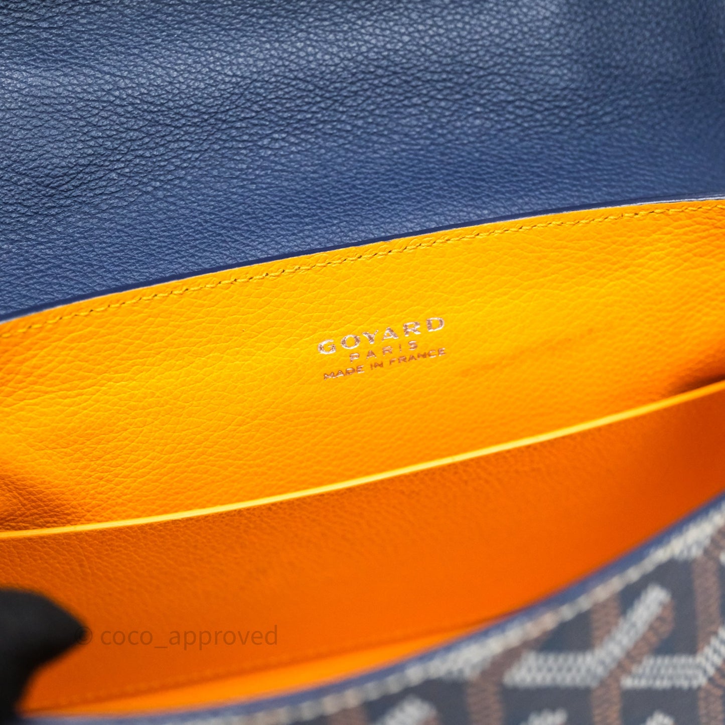 Goyard Saïgon Mini Bag Chevroches Calfskin Navy Silver Hardware