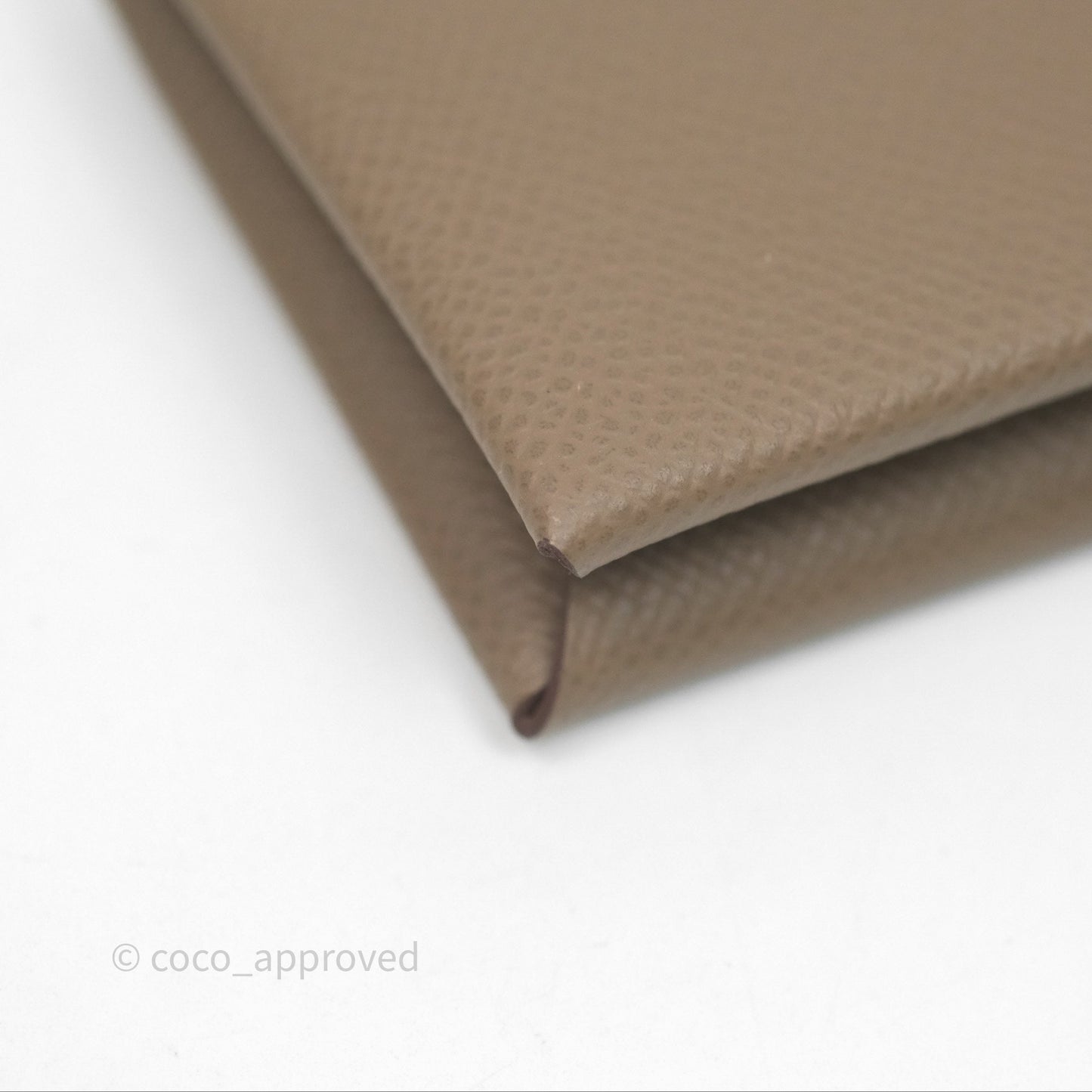 Hermès Calvi Card Holder Etoupe 18 Epsom