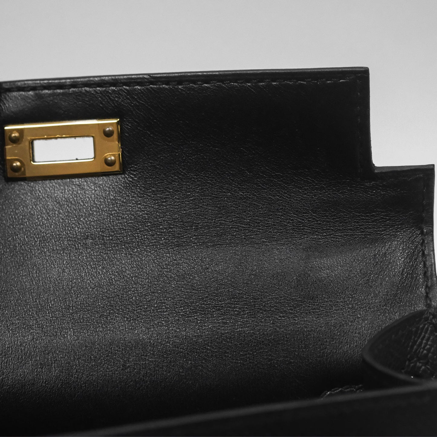 Hermès Mini Kelly II Noir 89 Epsom Gold Hardware