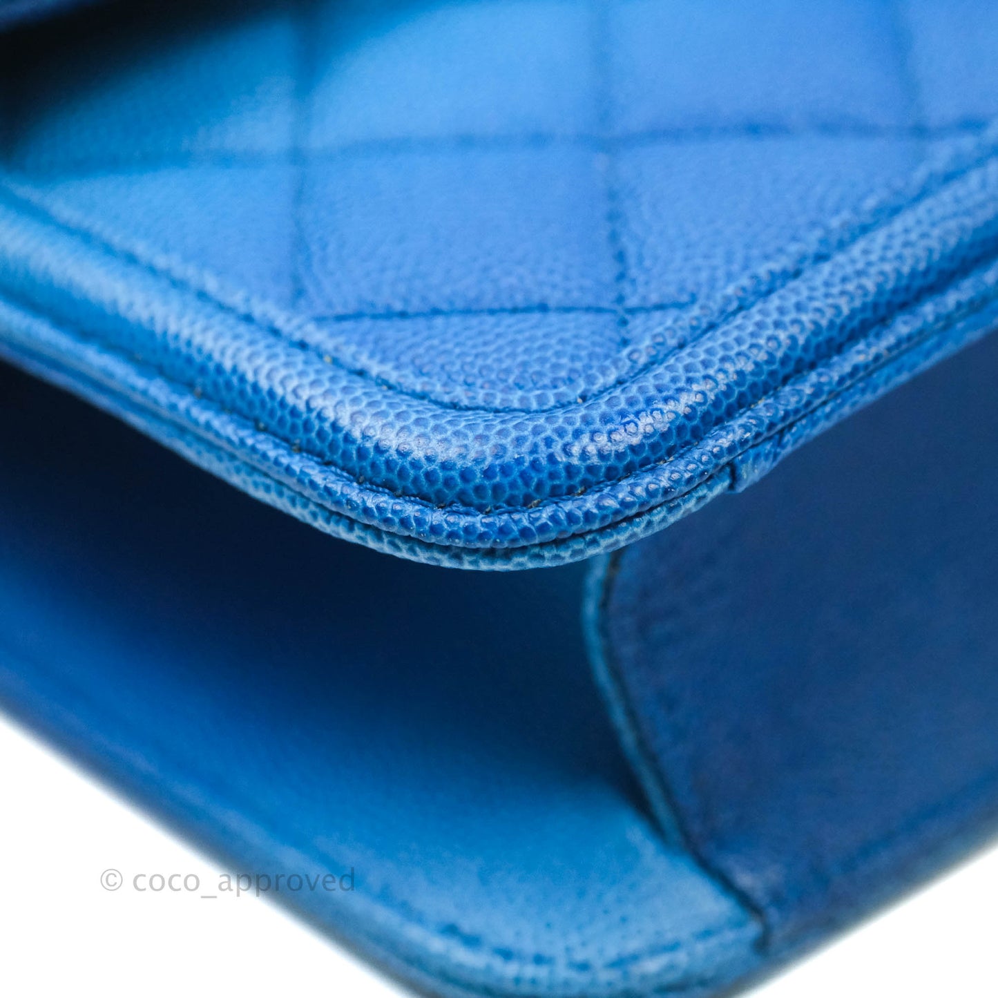 Chanel Quilted Sunset On The Sea Blue Flap Bag Caviar Aged Gold Hardware