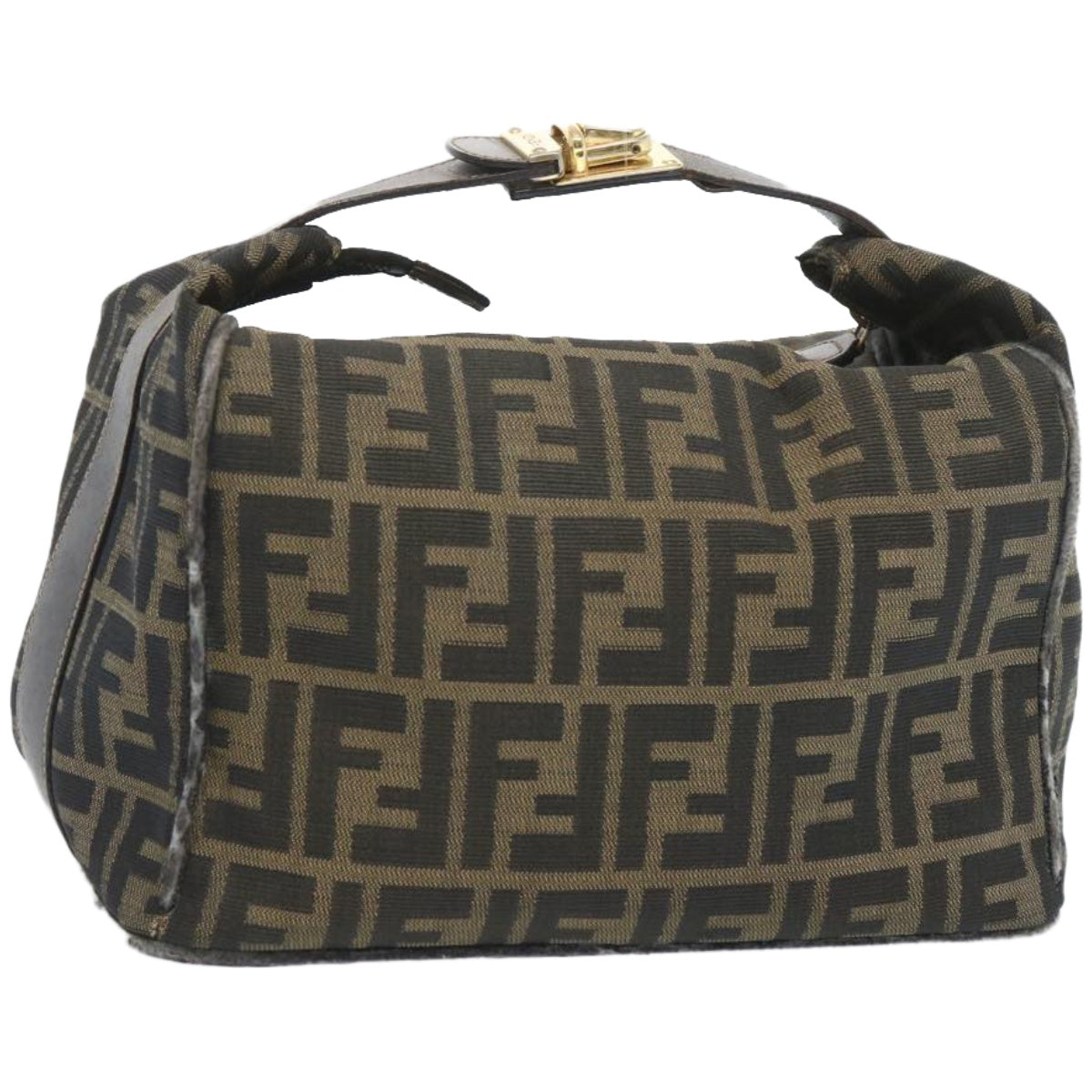 Luxury FendiZucca Canvas Vanity Hand Bag Brown65366