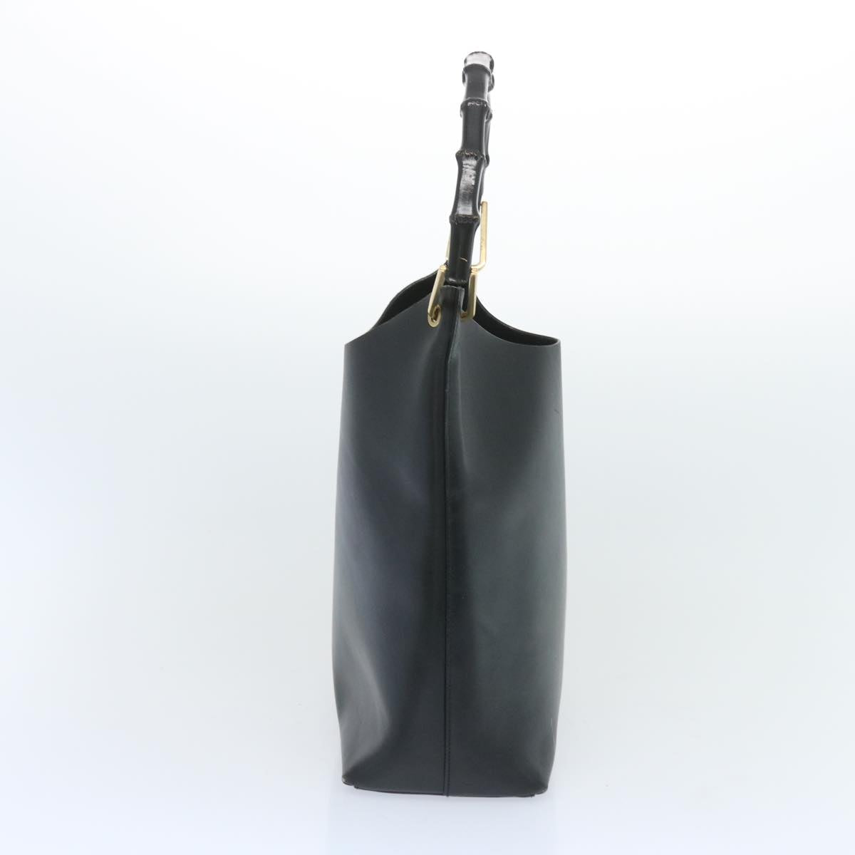 GUCCI Bamboo Shoulder Bag Leather Black  65387