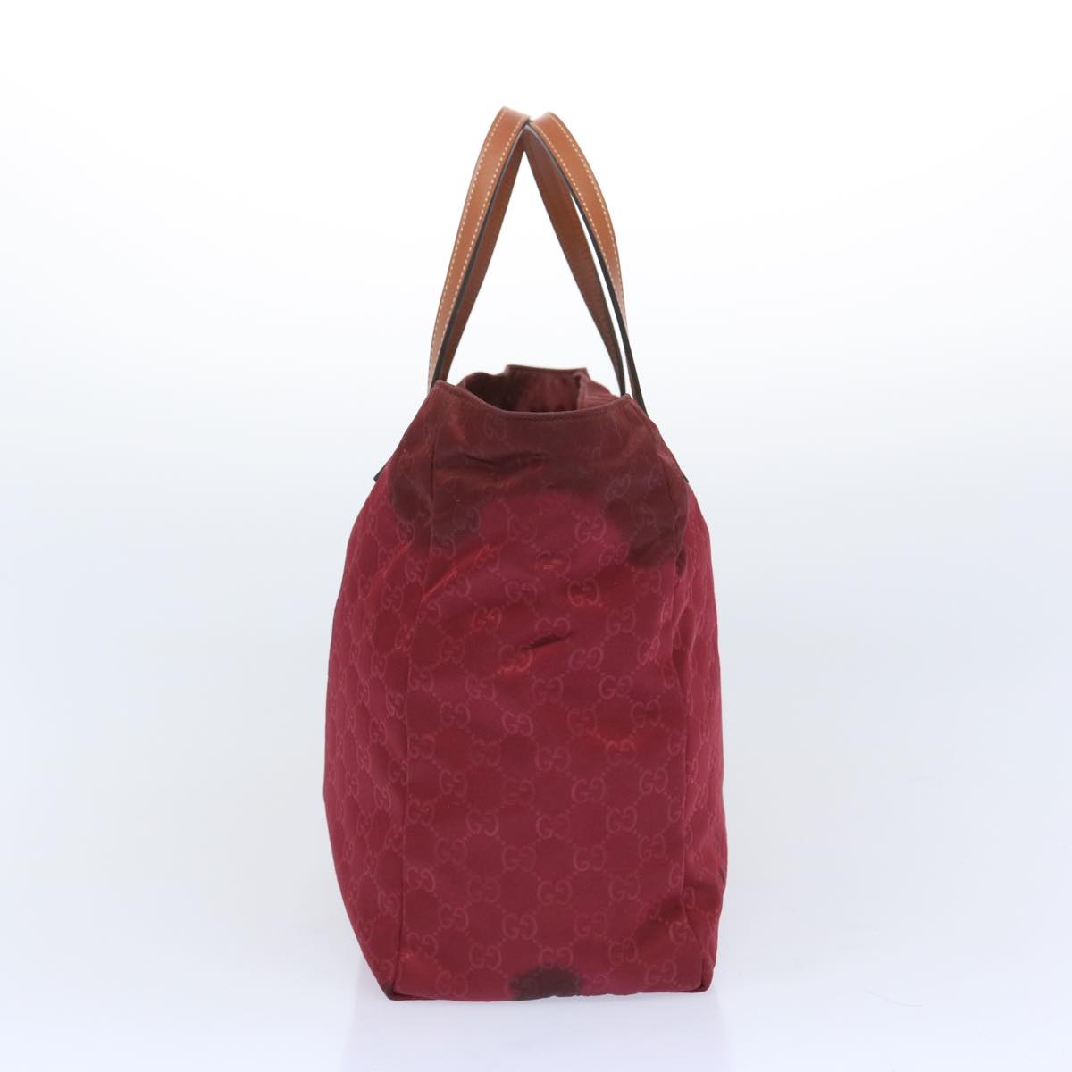 GUCCI GG Canvas Tote Bag Nylon Red  65389
