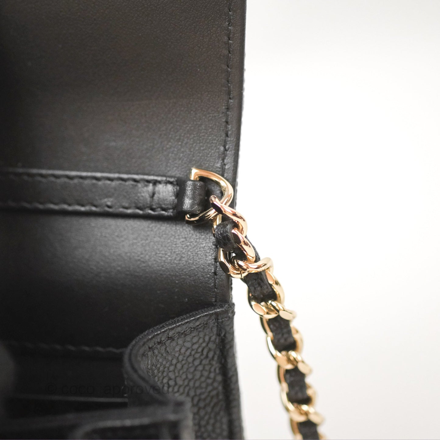 Chanel Mini Clutch with Ribbon Bow Chain Black Caviar Gold Hardware 23S