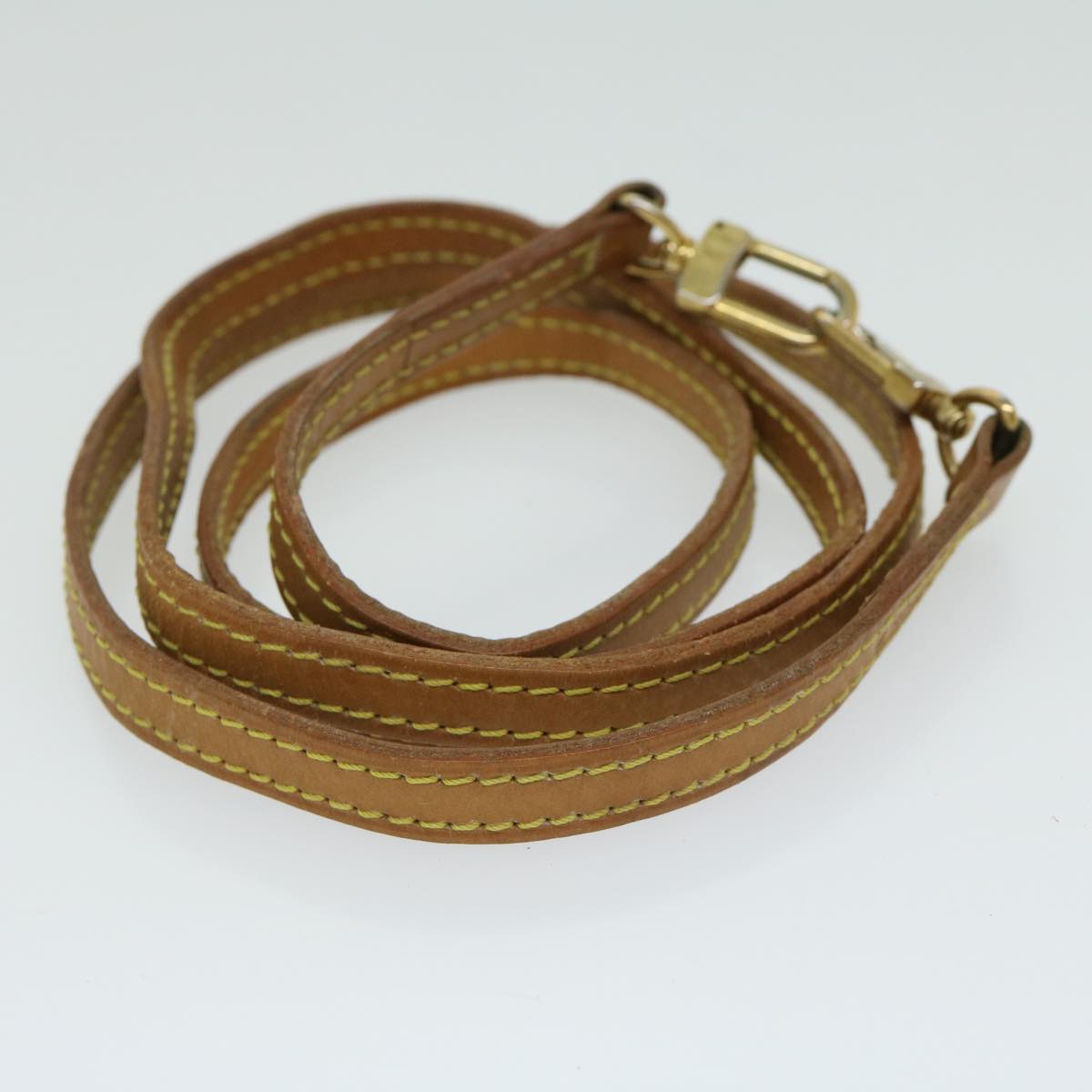 LOUIS VUITTON Shoulder Strap Leather 44.9"""""""" Beige LV 65395