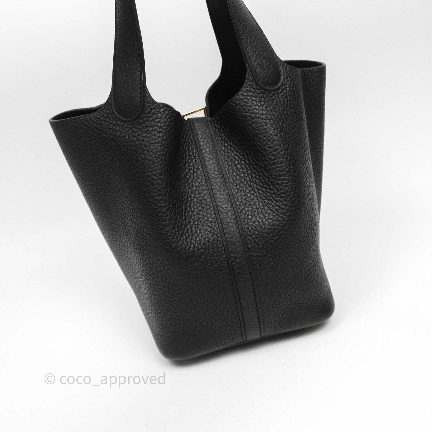 Hermès Picotin 18 Black Noir 89 Clemence Gold Hardware