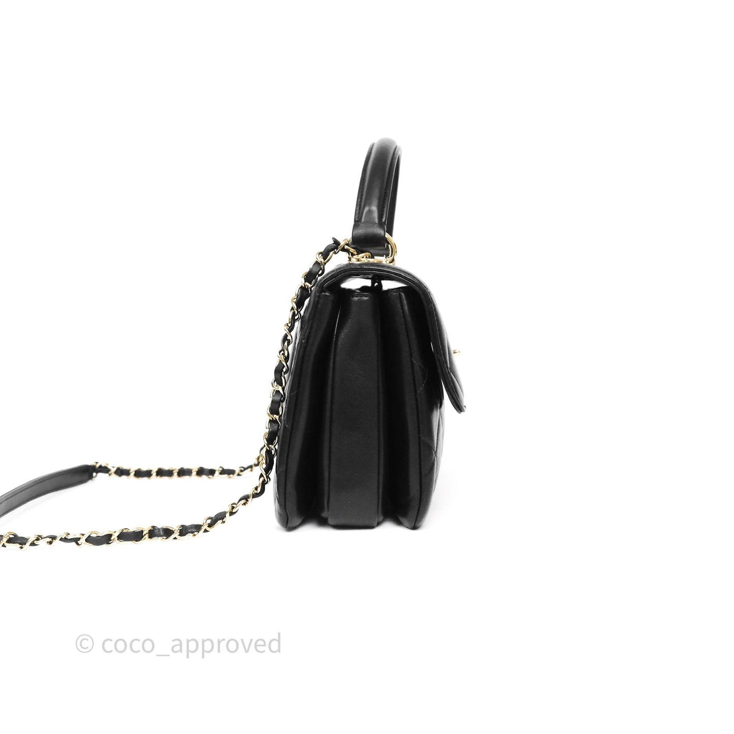 Chanel Small Trendy CC Black Lambskin Gold Hardware