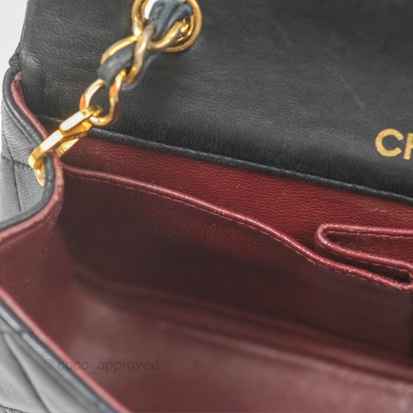 Chanel Vintage Mini Single Full Flap Bag Black Lambskin 24K Gold Hardware