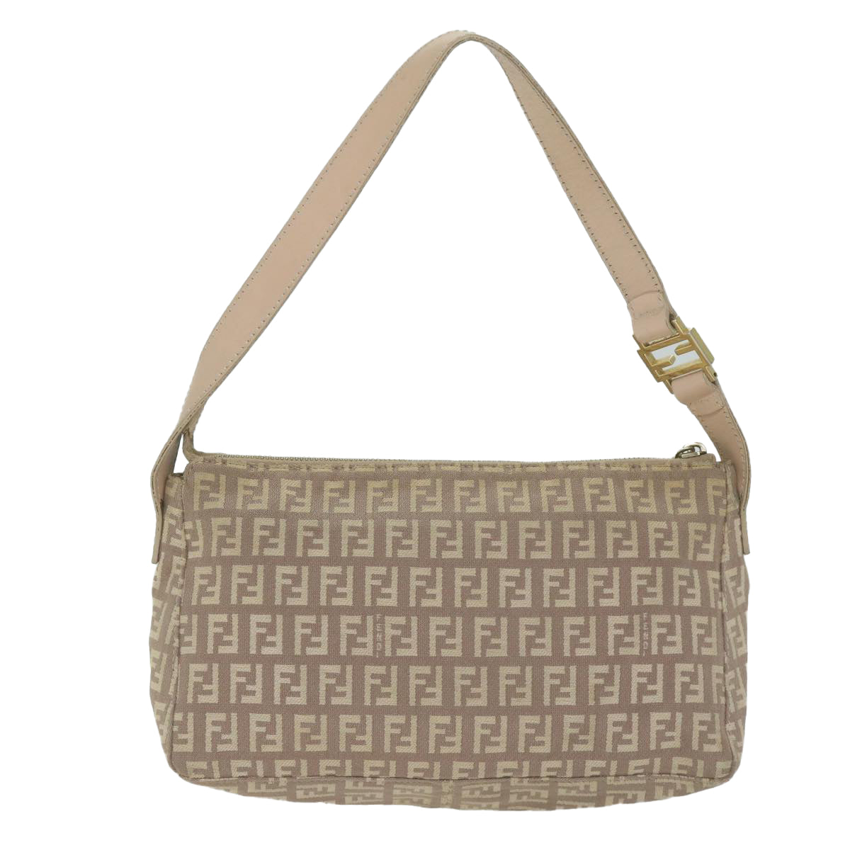 Luxury FendiZucchino Canvas Shoulder Bag Beige65408