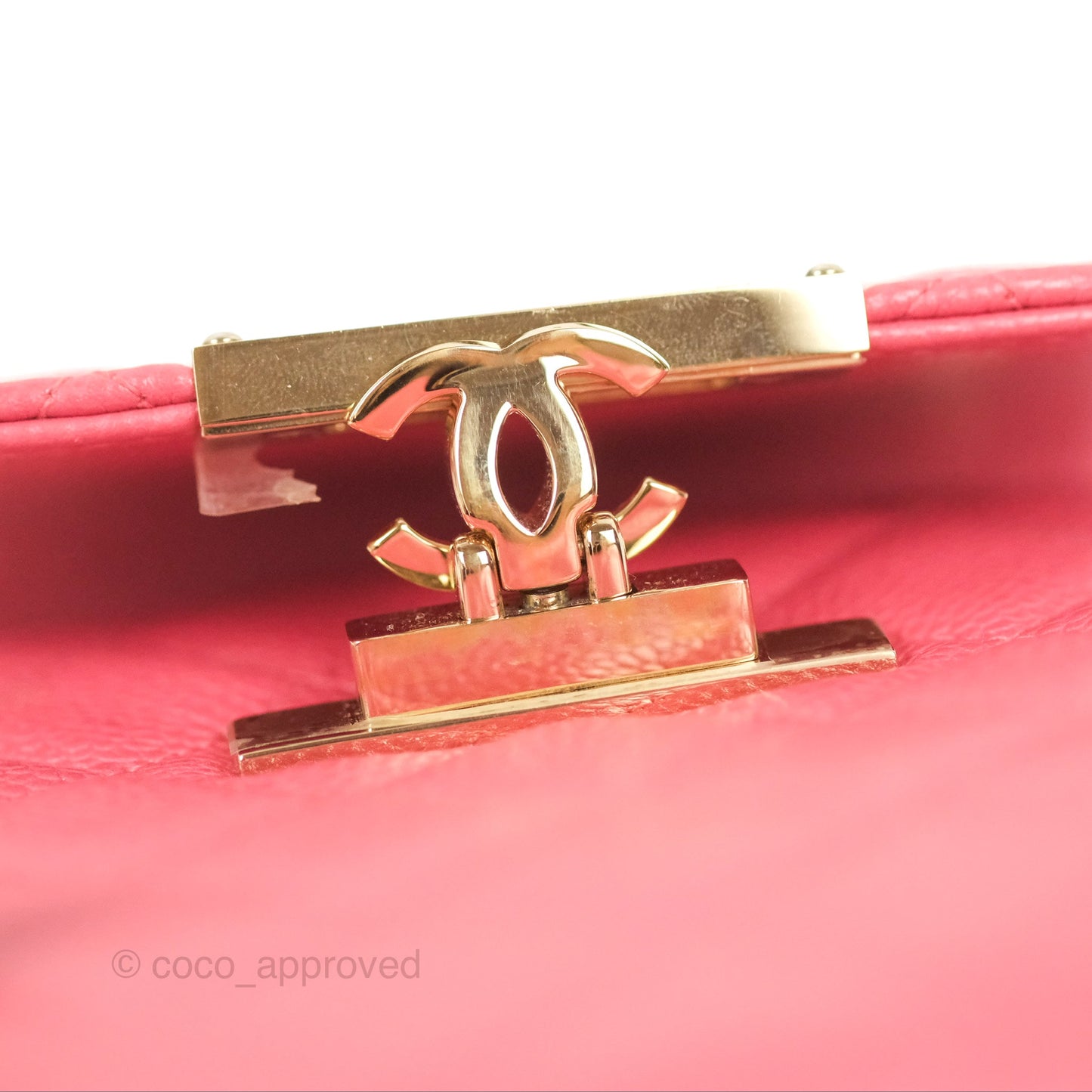 Chanel Golden Class Phone Holder With Chain Pink Caviar Gold Hardware