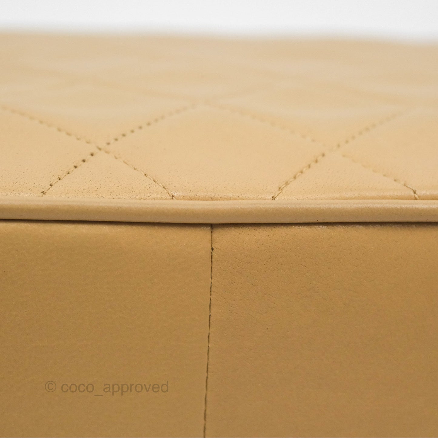 Chanel Vintage Flap Bag Beige Lambskin Gold Hardware