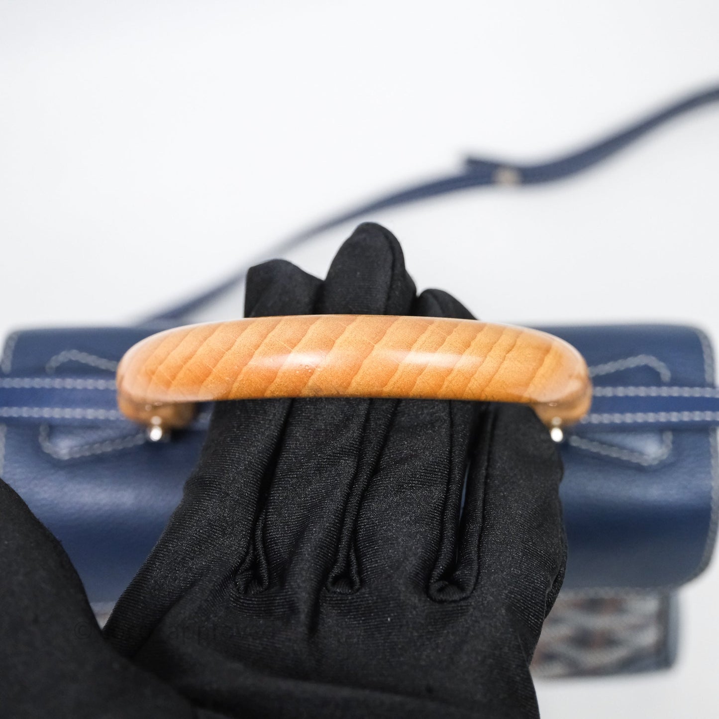 Goyard Saïgon Mini Bag Chevroches Calfskin Navy Silver Hardware