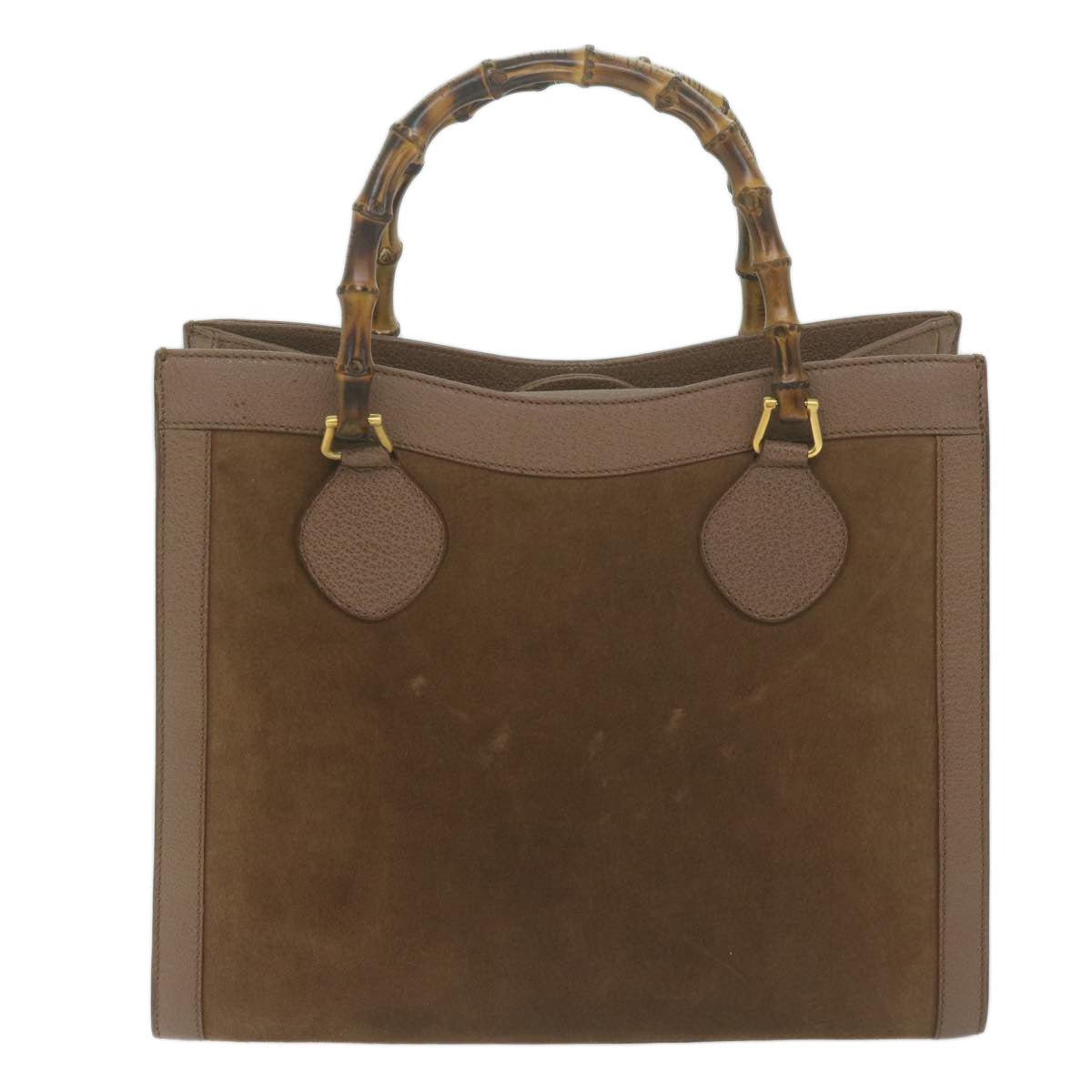 GUCCI Bamboo Tote Bag Suede Brown 002 1186 0260  65429