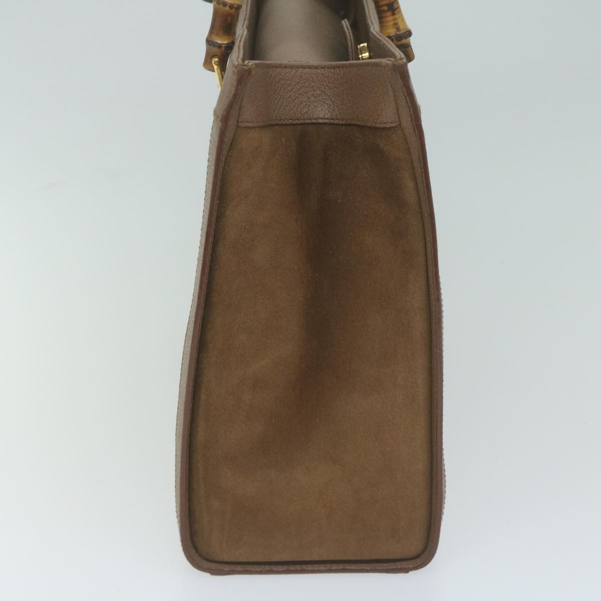 GUCCI Bamboo Tote Bag Suede Brown 002 1186 0260  65429