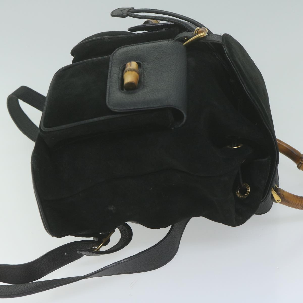 GUCCI Bamboo Backpack Suede Black 003 2058 0016  65431