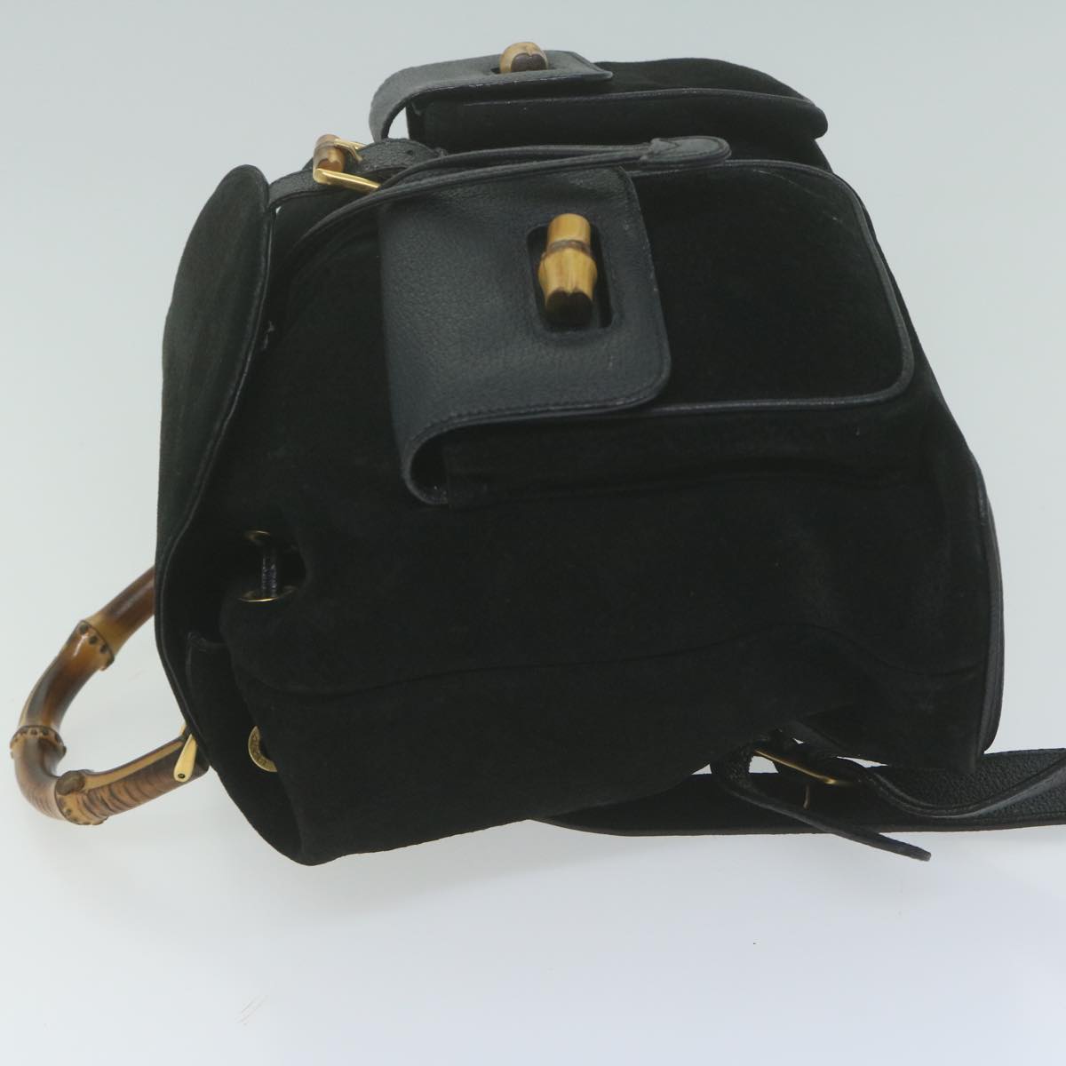 GUCCI Bamboo Backpack Suede Black 003 2058 0016  65431