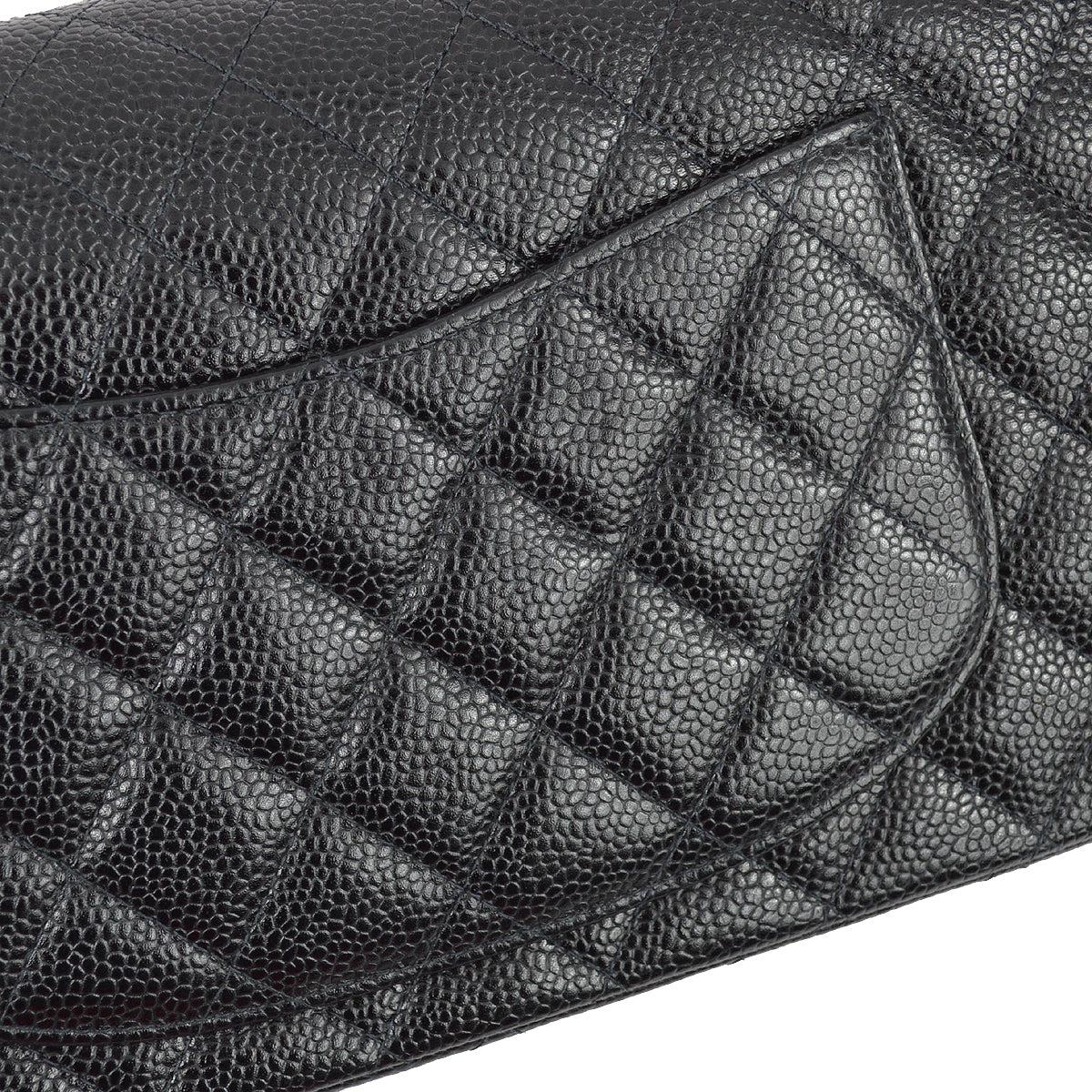 Chanel 2003-2004 Black Caviar Small Classic Double Flap Shoulder Bag