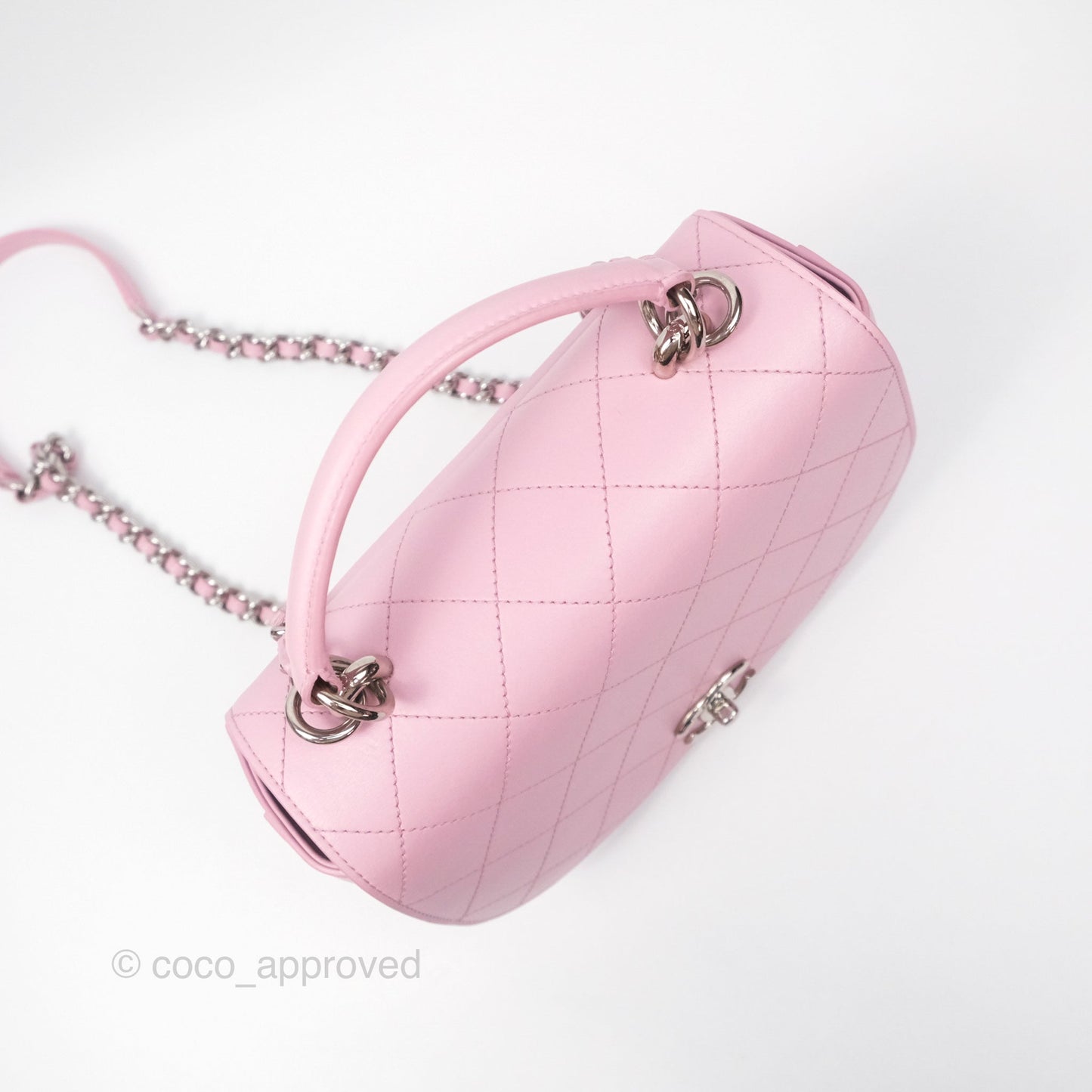 Chanel Stitched Ring My Bag Flap Crossbody Pink Calfskin Silver Hardware