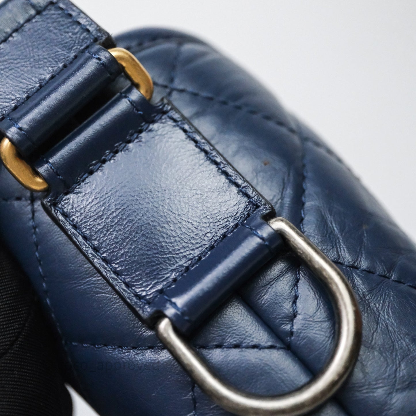 Chanel Quilted Small Gabrielle Hobo Navy Aged Calfskin Mixed Hardware