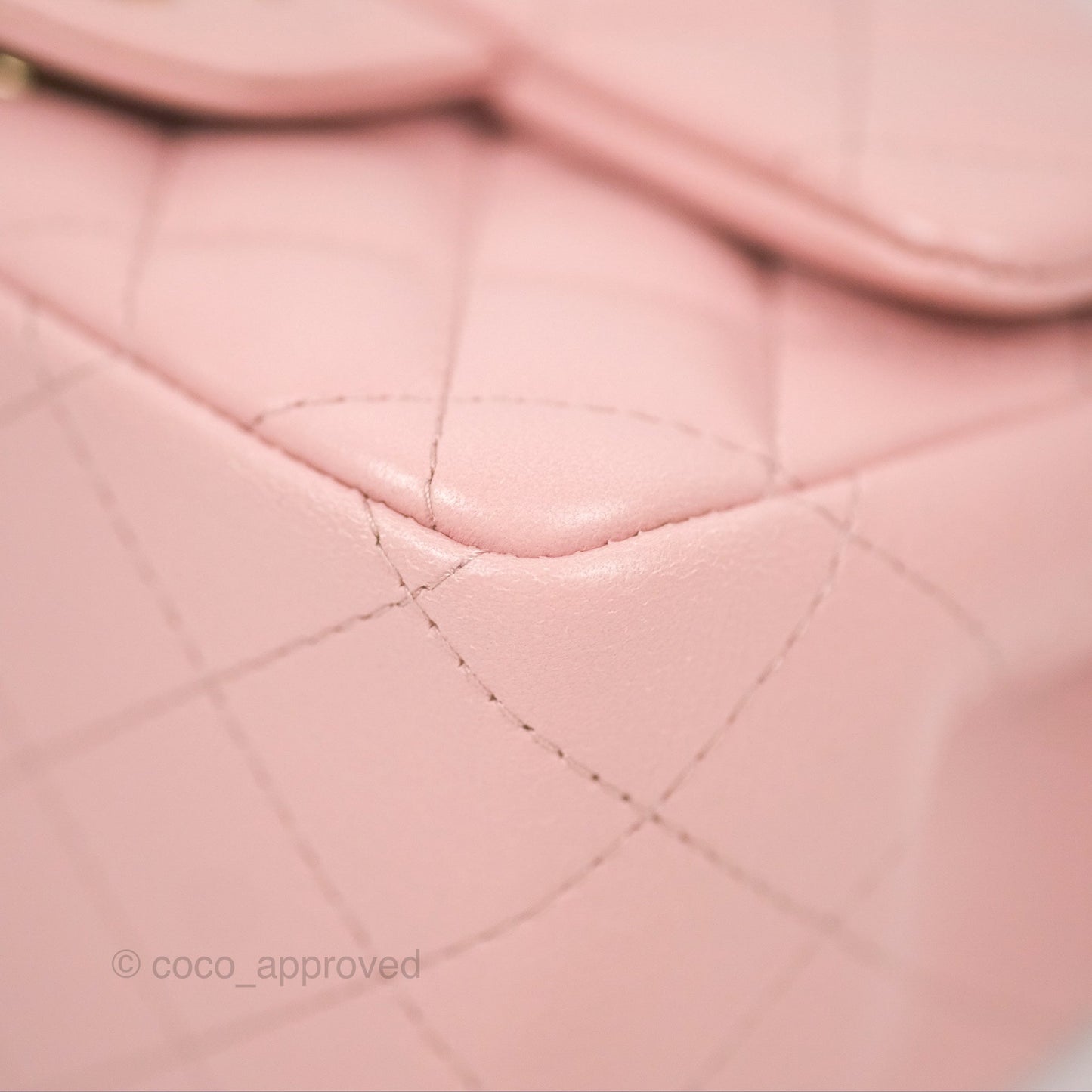 Chanel Quilted Mini Square Flap Pink Lambskin Gold Hardware